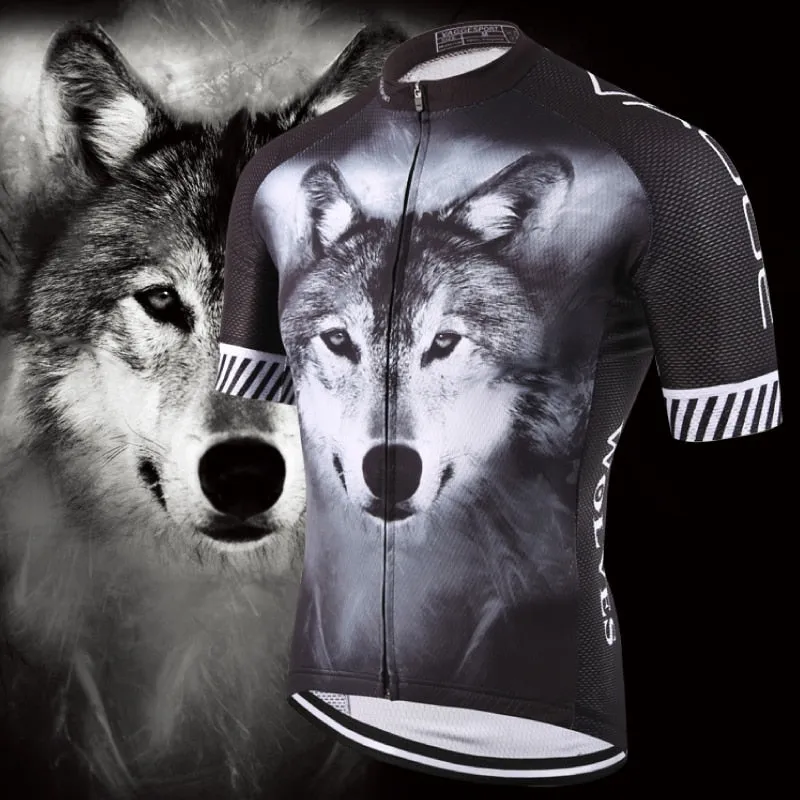 2019 Wolf Pro Unisex Cyclist Cycling Jersey Sports Original Summer Men Bike Wear Novelty Plus Size 3D Printed Cycling Shirts