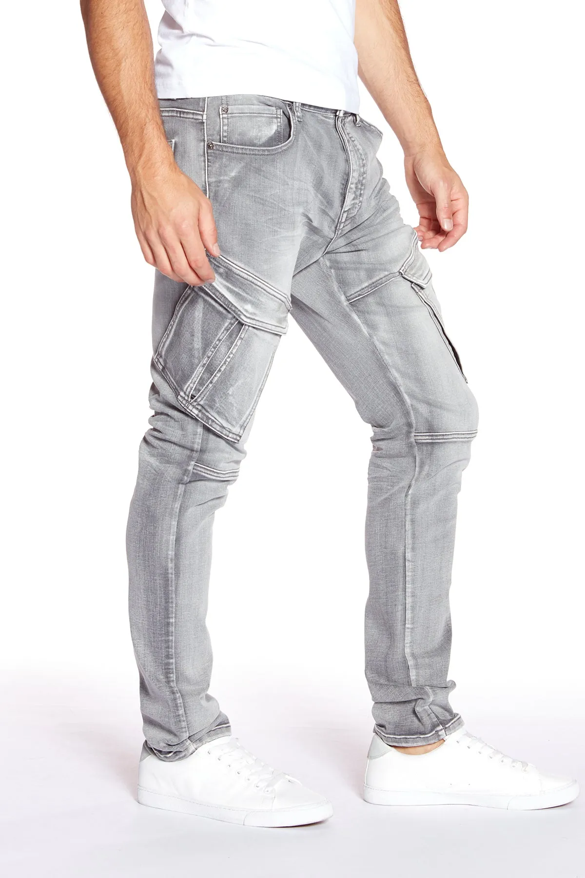 5 Pocket Slim Fit Pants - Light Grey Wash