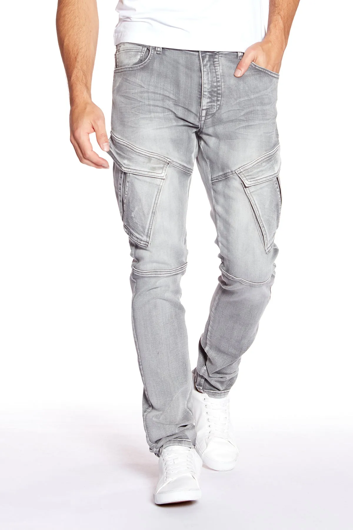 5 Pocket Slim Fit Pants - Light Grey Wash