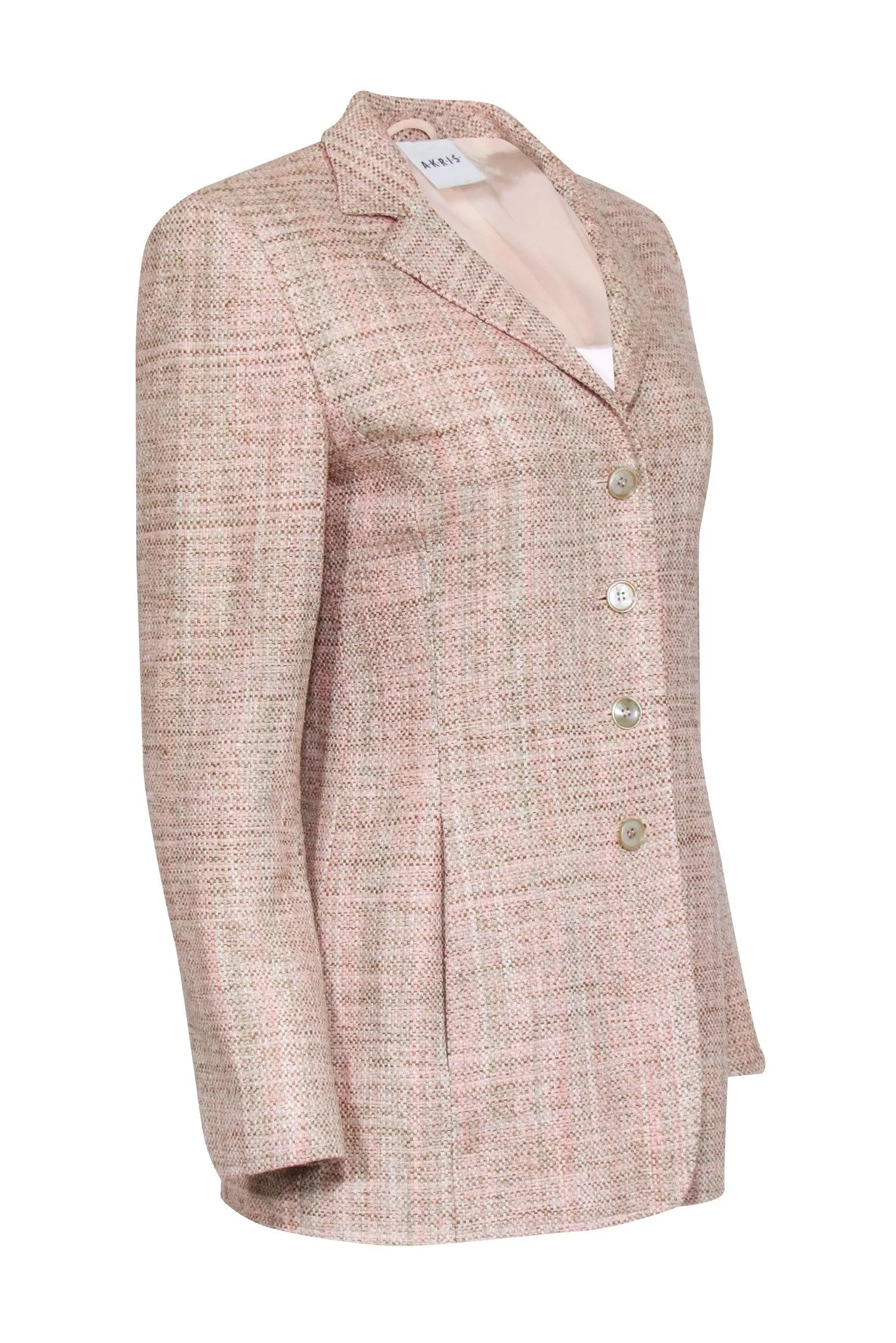 Akris - Beige & Blush Tweed Blazer Sz 6