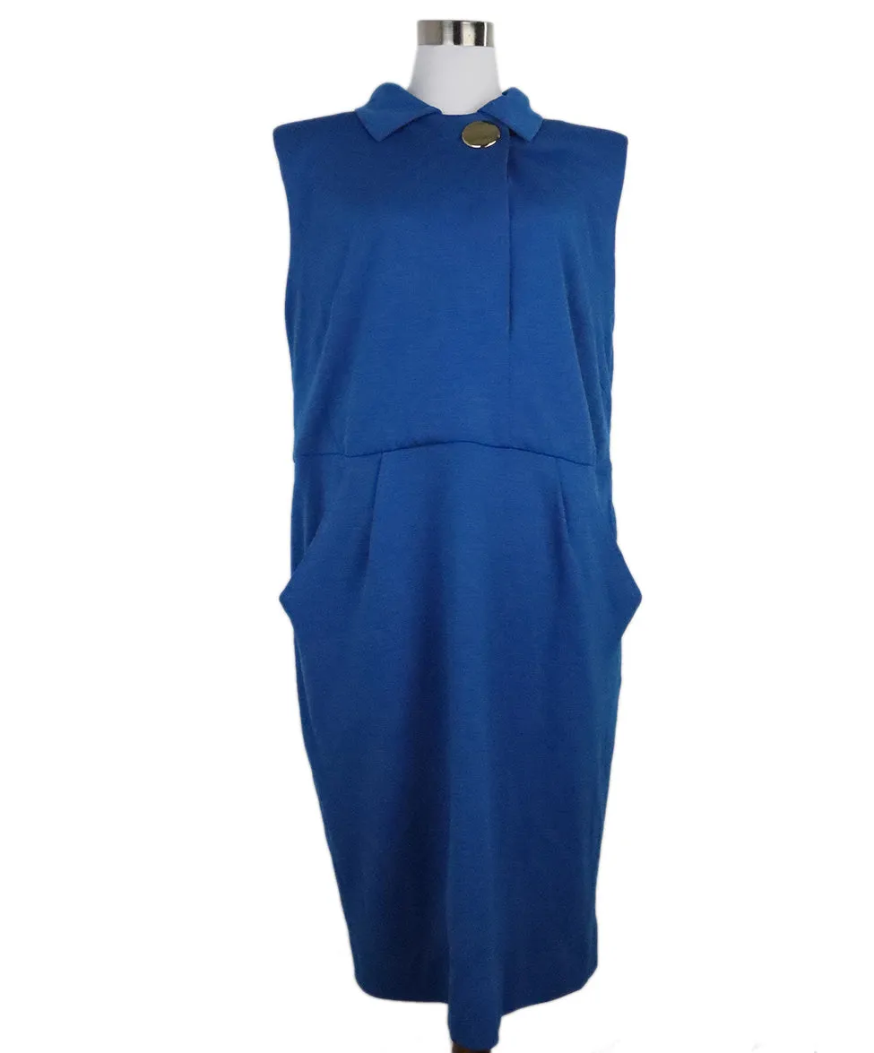 Akris Blue Wool Dress sz 16