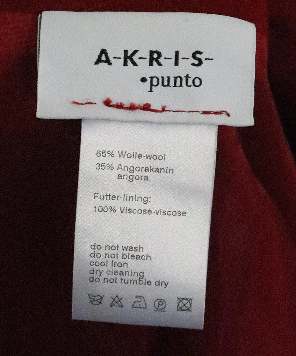 Akris Punto Red Wool Jacket sz 12