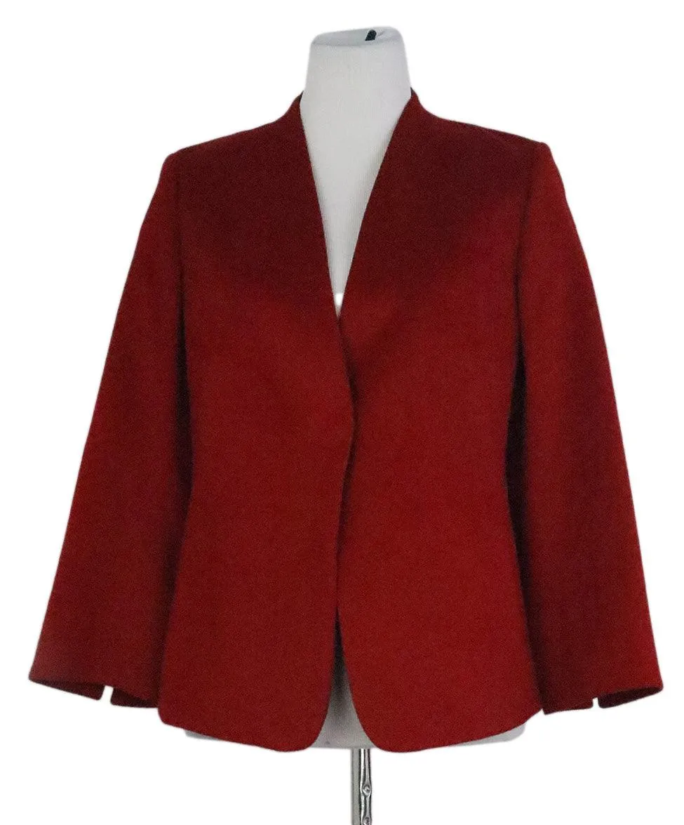 Akris Punto Red Wool Jacket sz 12