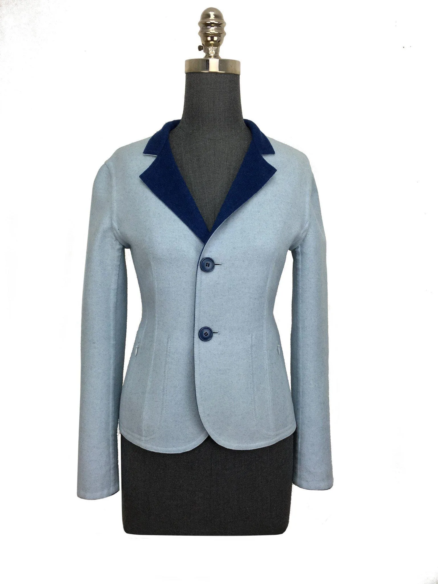 Akris Two-Tone Stretch-Wool Jacket Size S