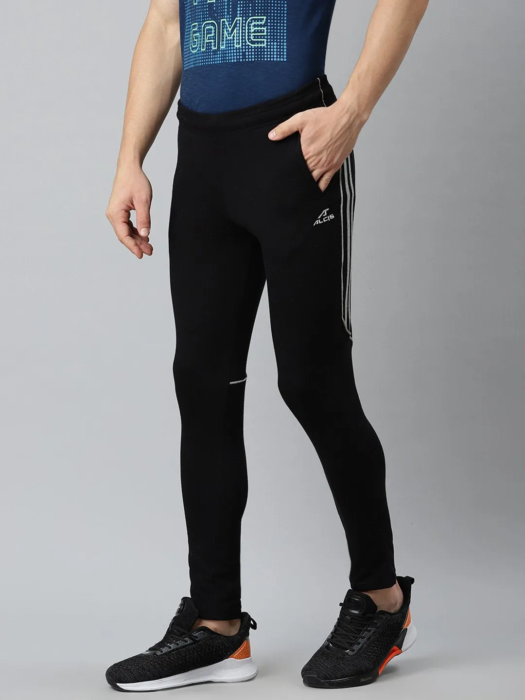 Alcis Men Black Solid Track Pants