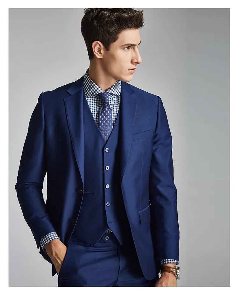 Anthony Groom Blue Suit, Vest, Pants (3 Piece)