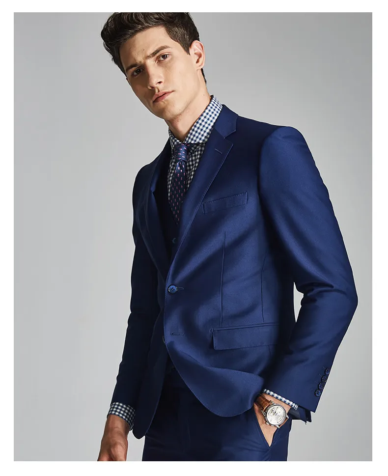 Anthony Groom Blue Suit, Vest, Pants (3 Piece)