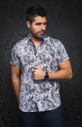 Au Noir Short Sleeve Stretch Shirt | Marius Lavender