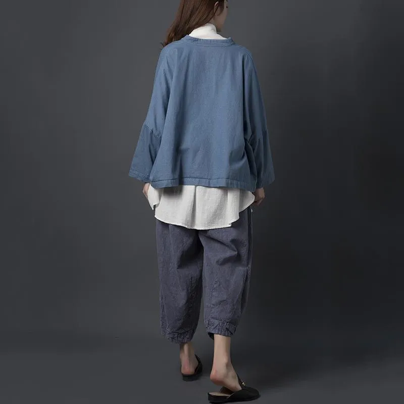 Babakud Cotton Linen Old Dyed Casual Women Pants