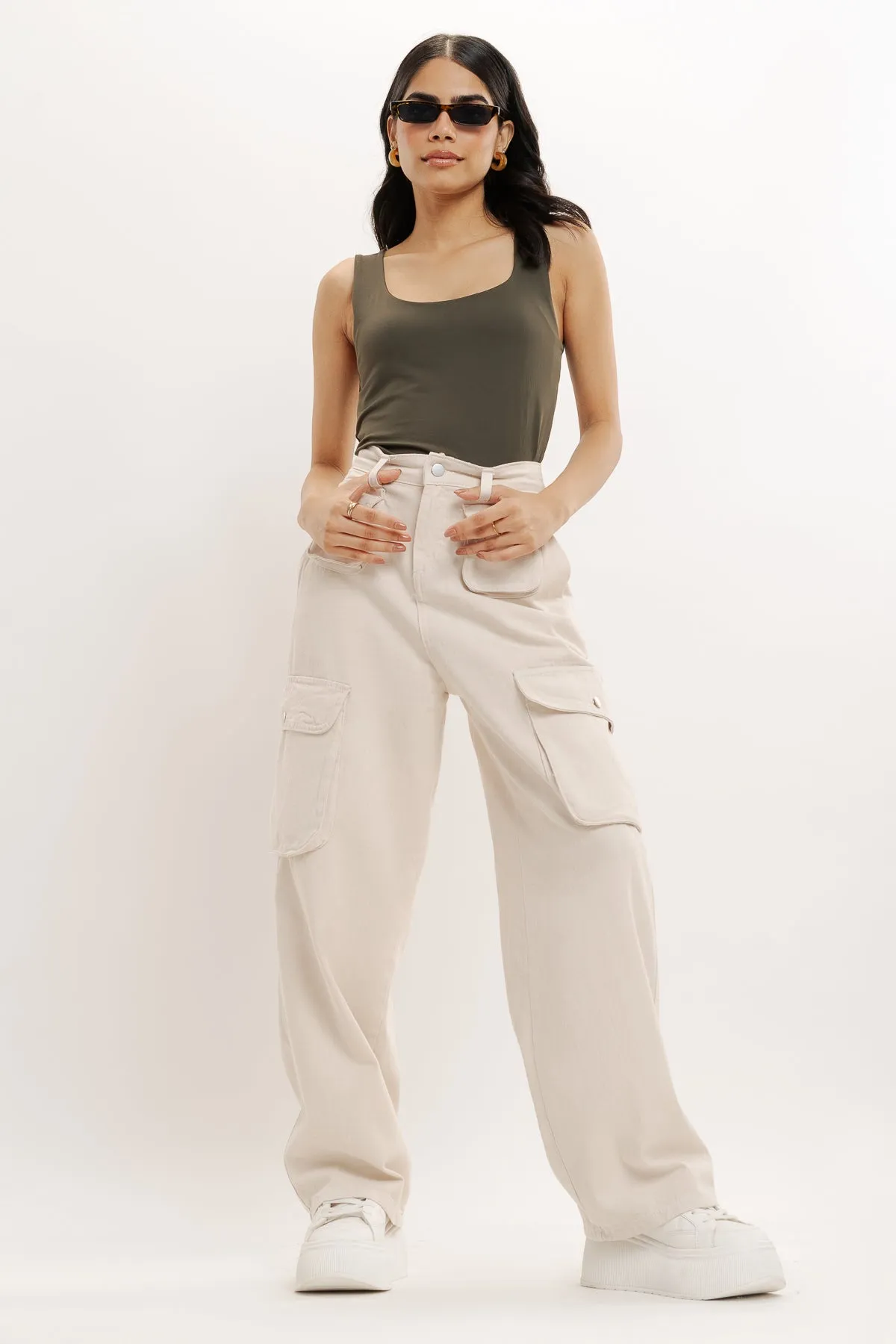 Beige Cargo Pant