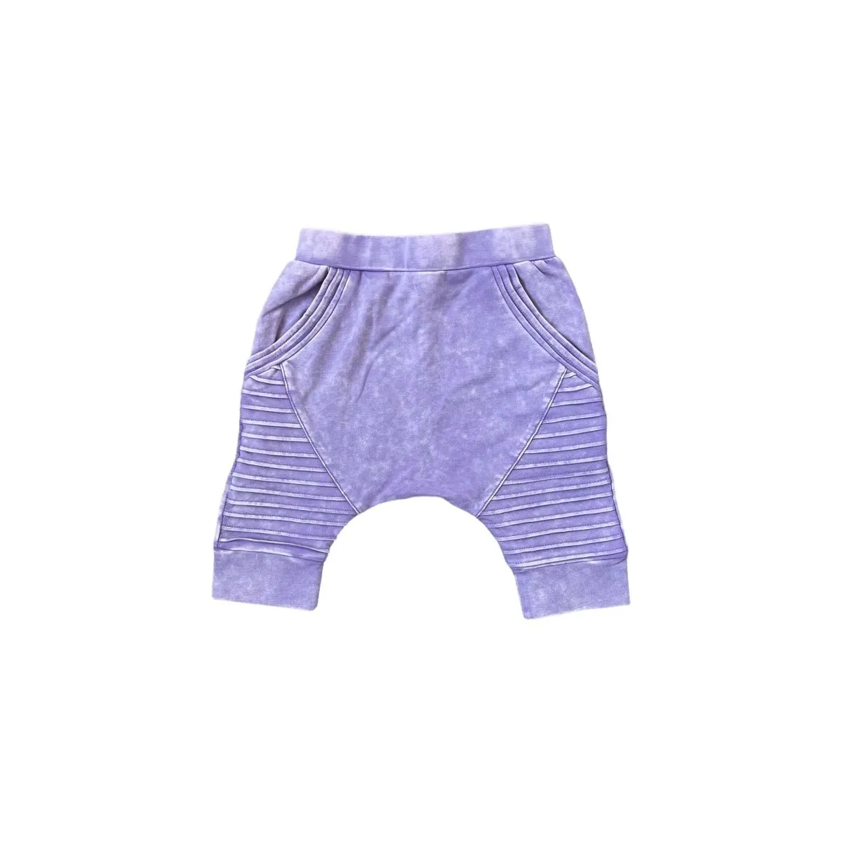 Biker Shorts- Lavender Acid Wash