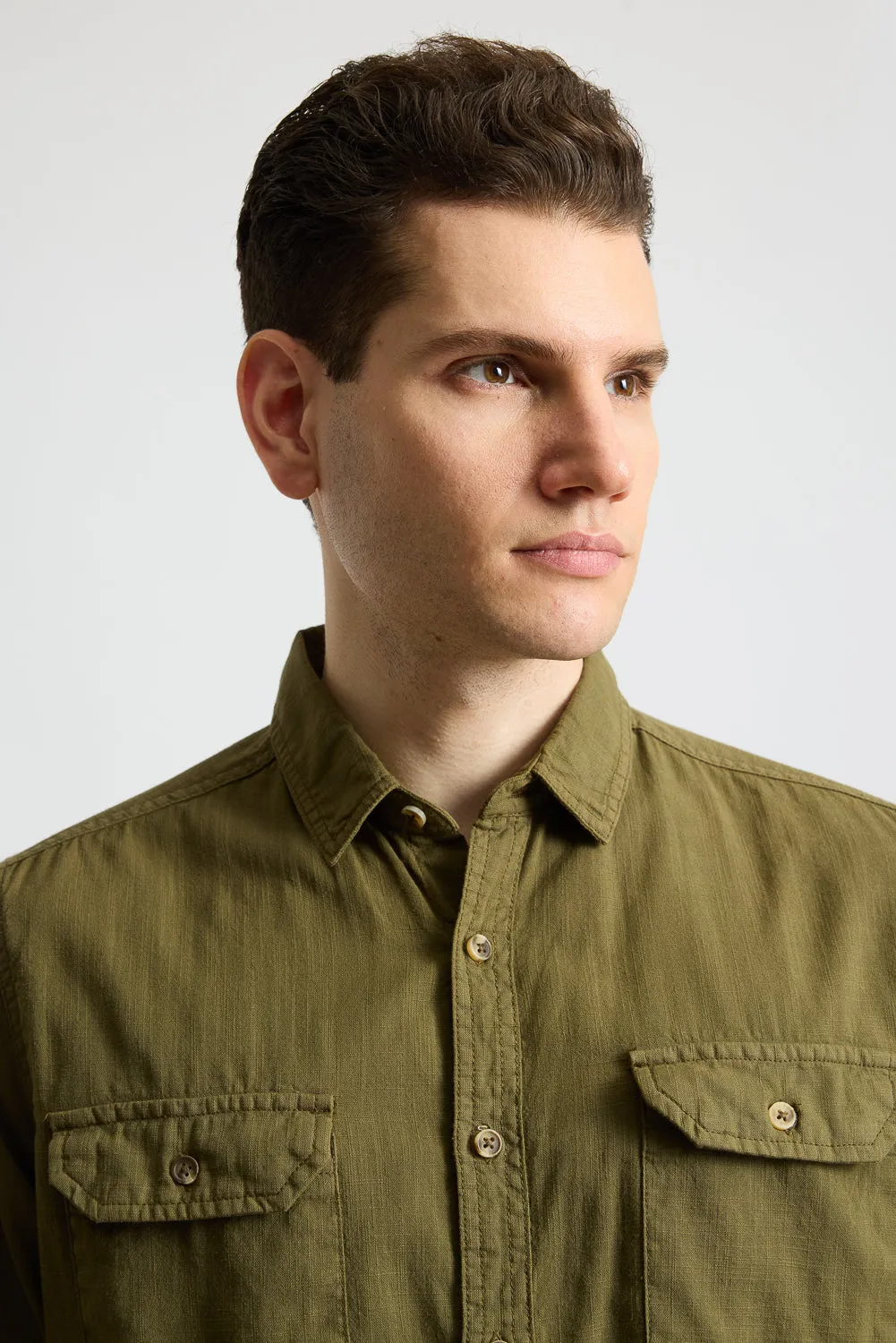 Blaze Military Olive Solid Men's Shirt