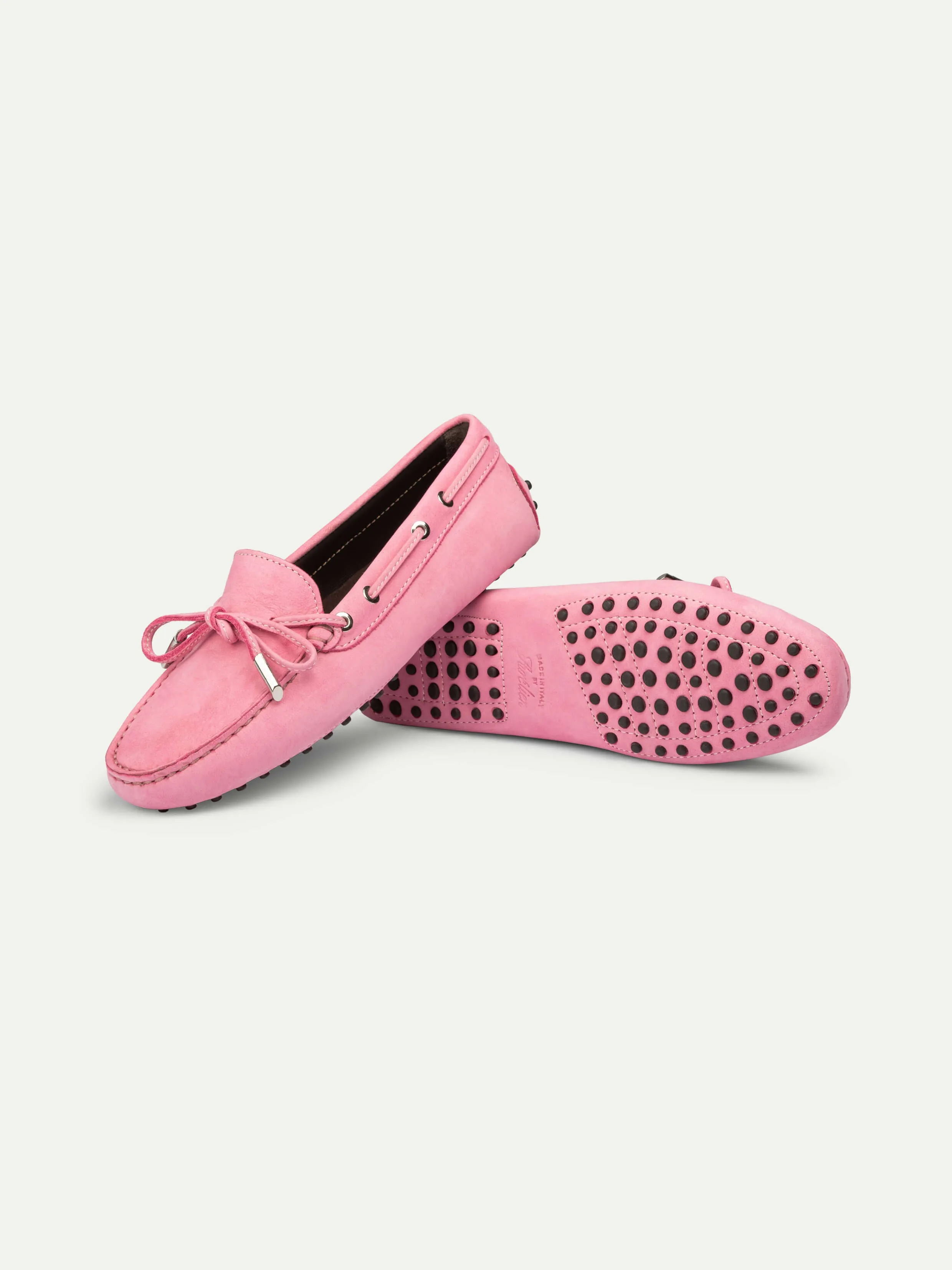 Bright Pink Nubuck Driving Shoes