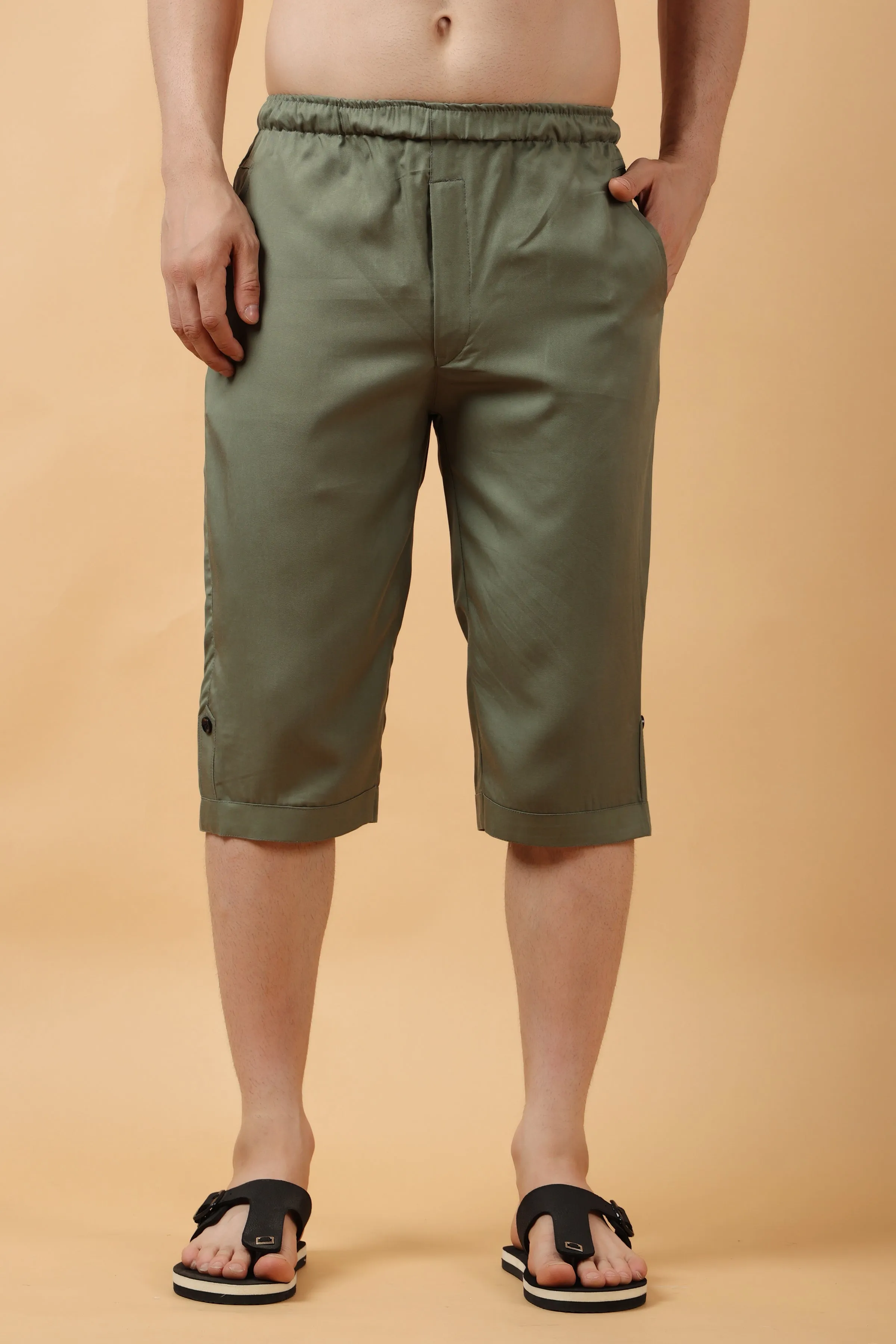 Bronze Green Tencel Capri