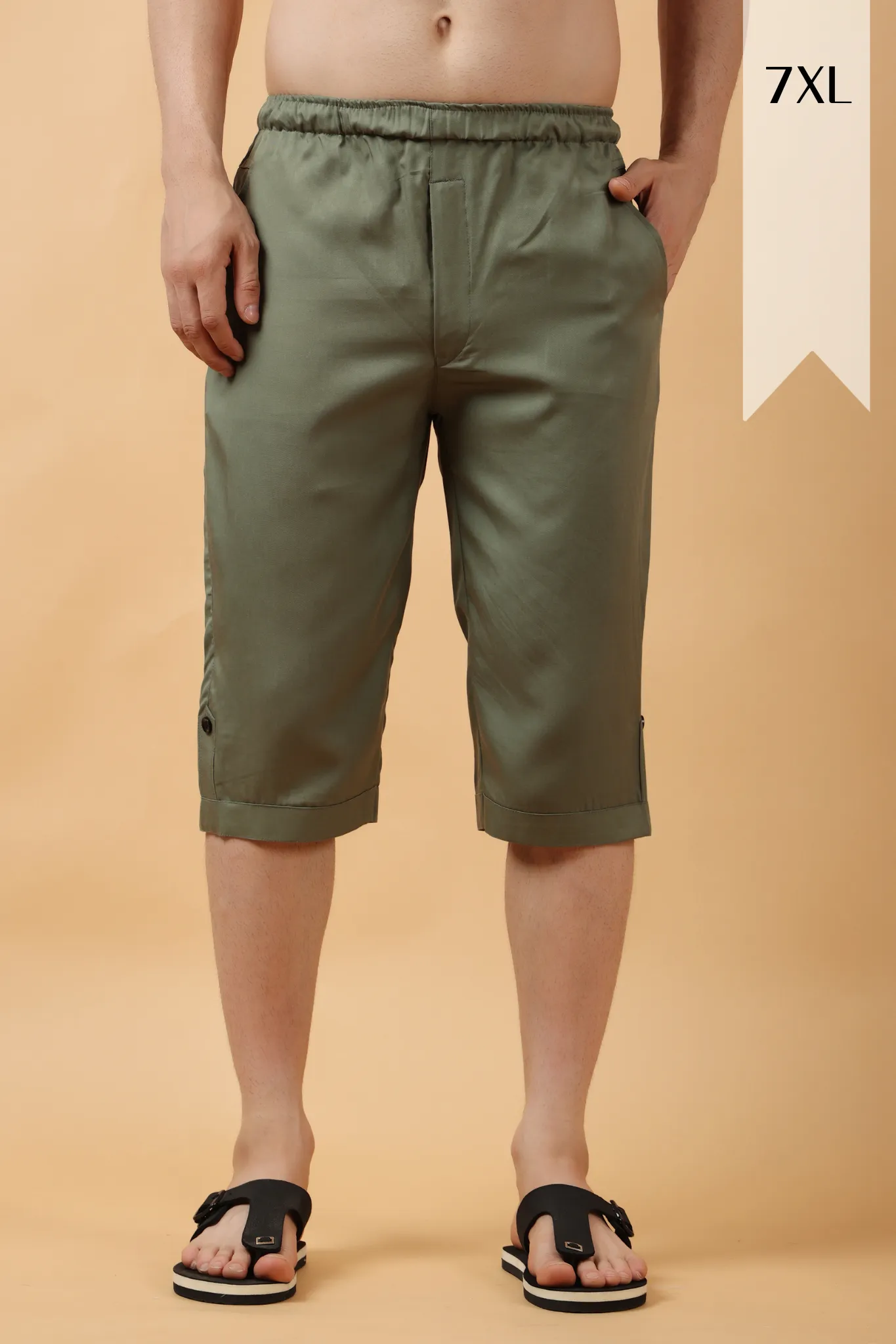 Bronze Green Tencel Capri