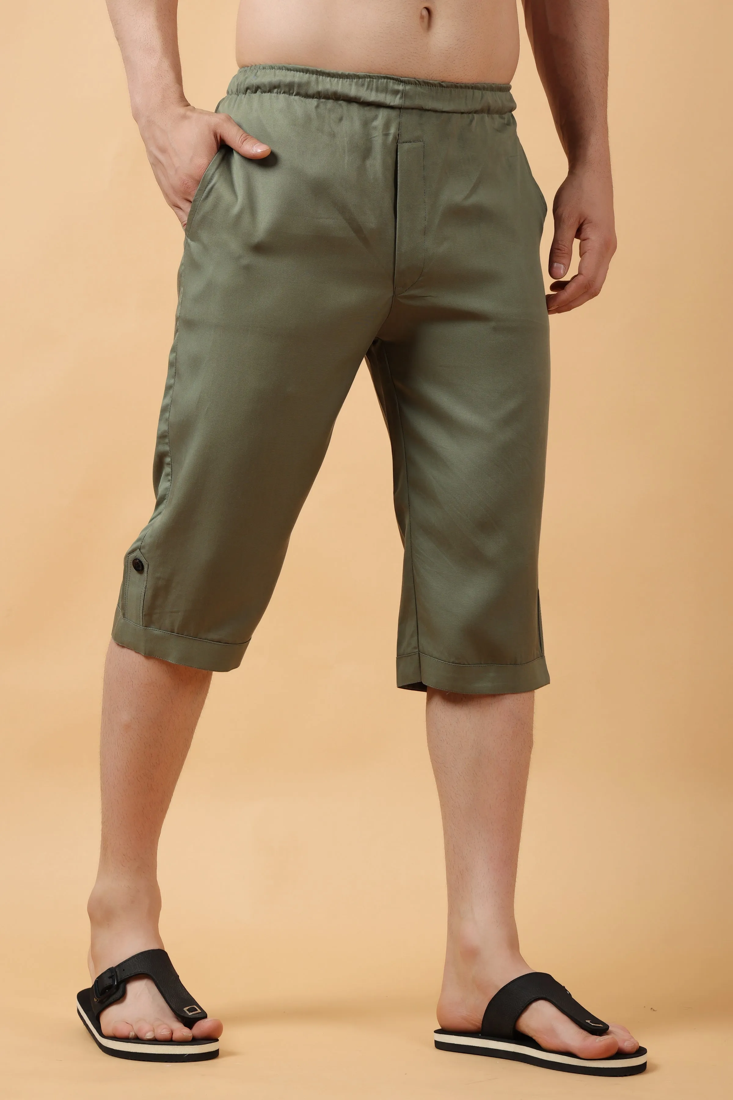 Bronze Green Tencel Capri