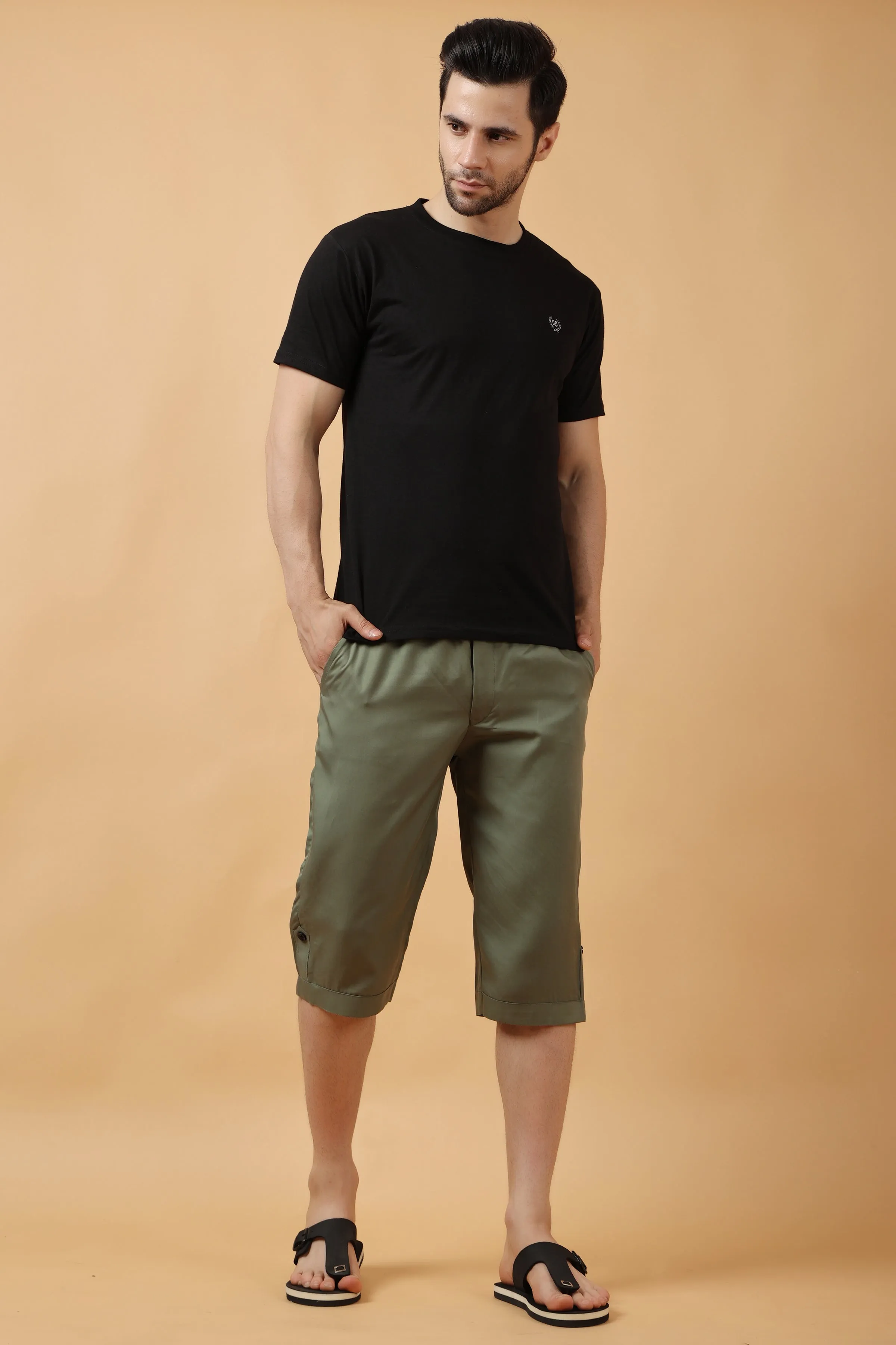 Bronze Green Tencel Capri