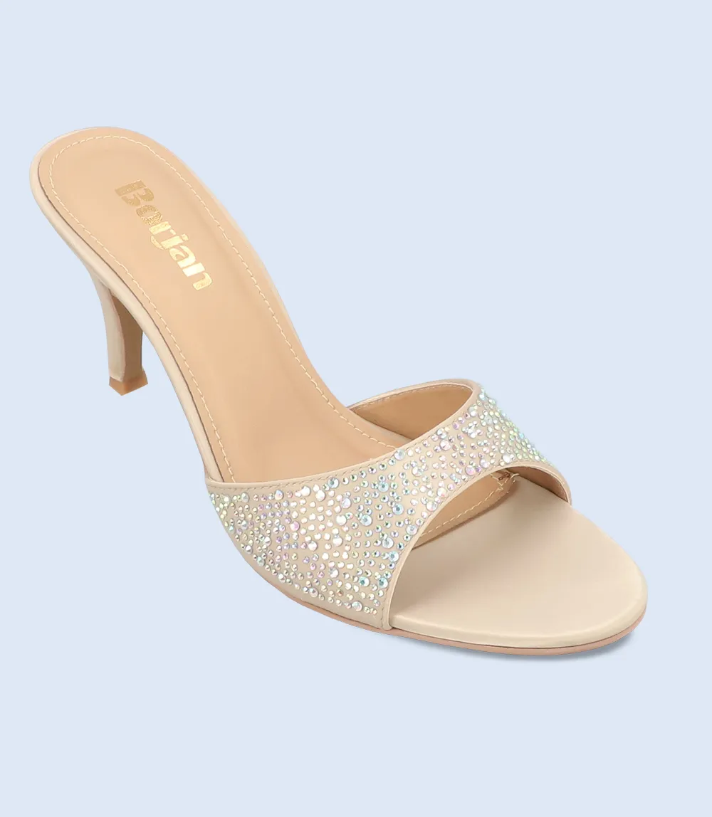 BW9608-DULL GOLD-Women Formal Slipper Heels