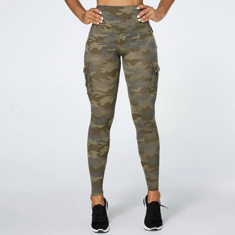 Camouflage Yoga Pants Women Fitness Leggings Workout Sports With Pocket Sexy Push Up Gym Wear Elastic Slim Pants MITAOGIRL