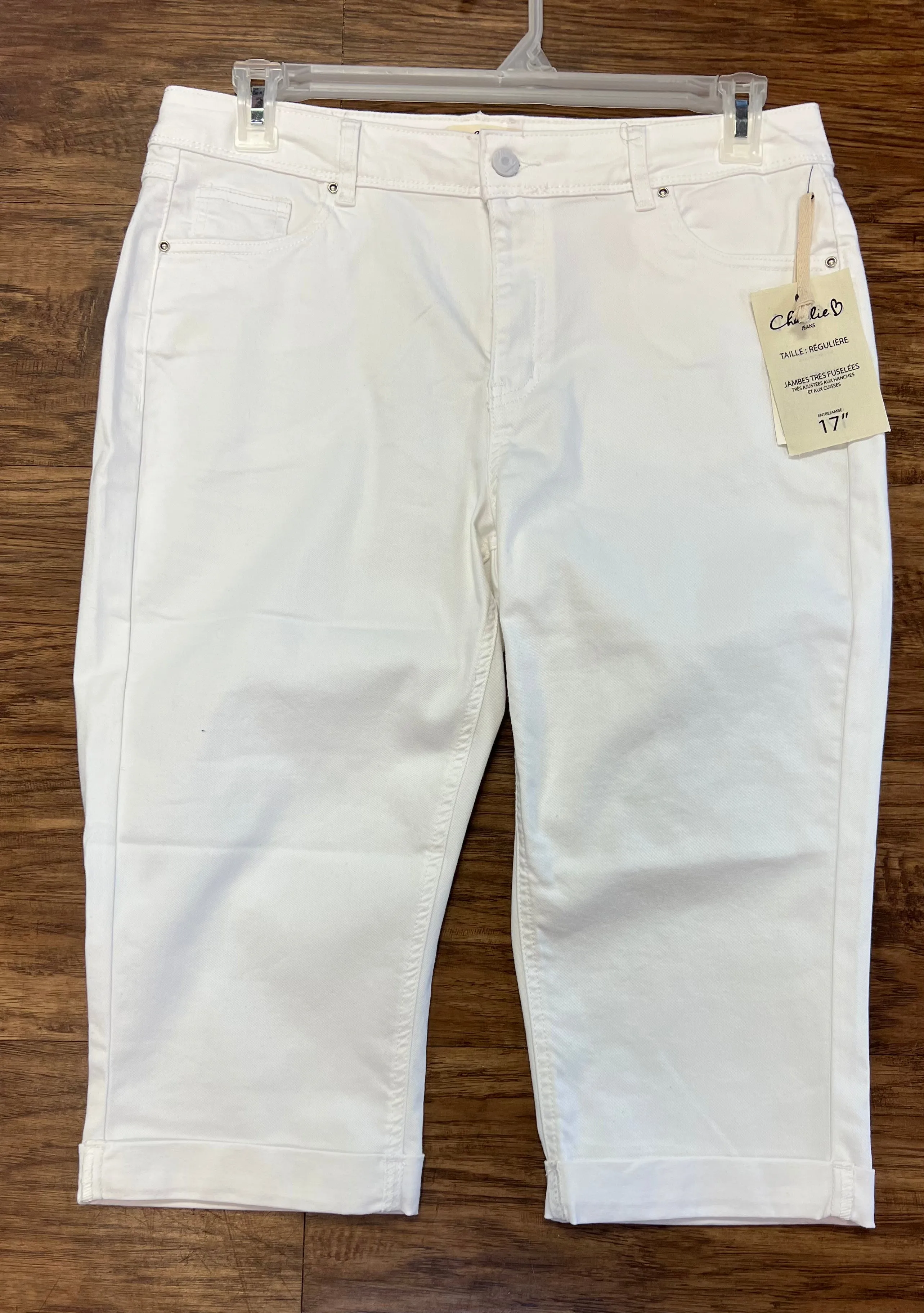 Charlie B Twill Pedal Pusher Pants - White