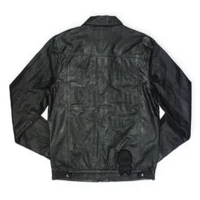 Coated Denim Jean Jacket (Black)