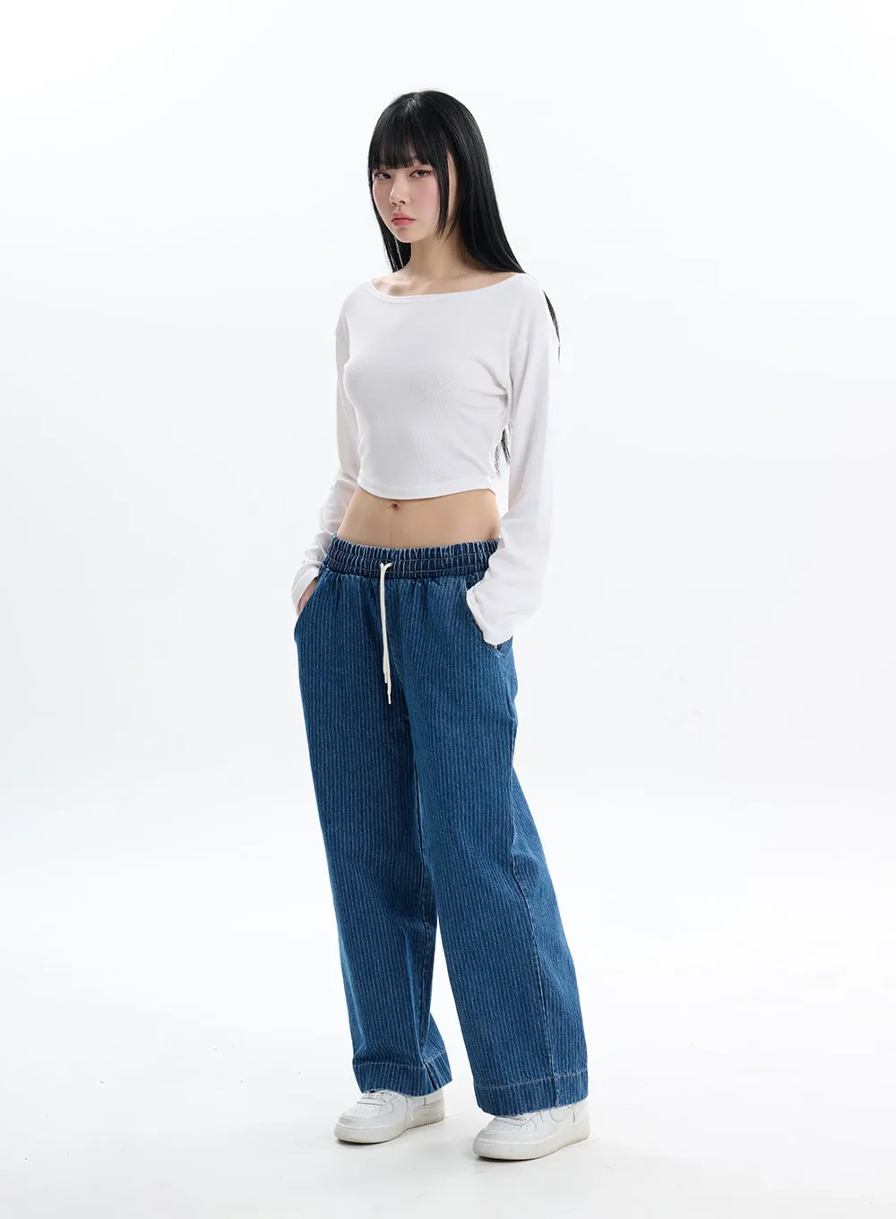 Corduroy Pants with Banding IF413