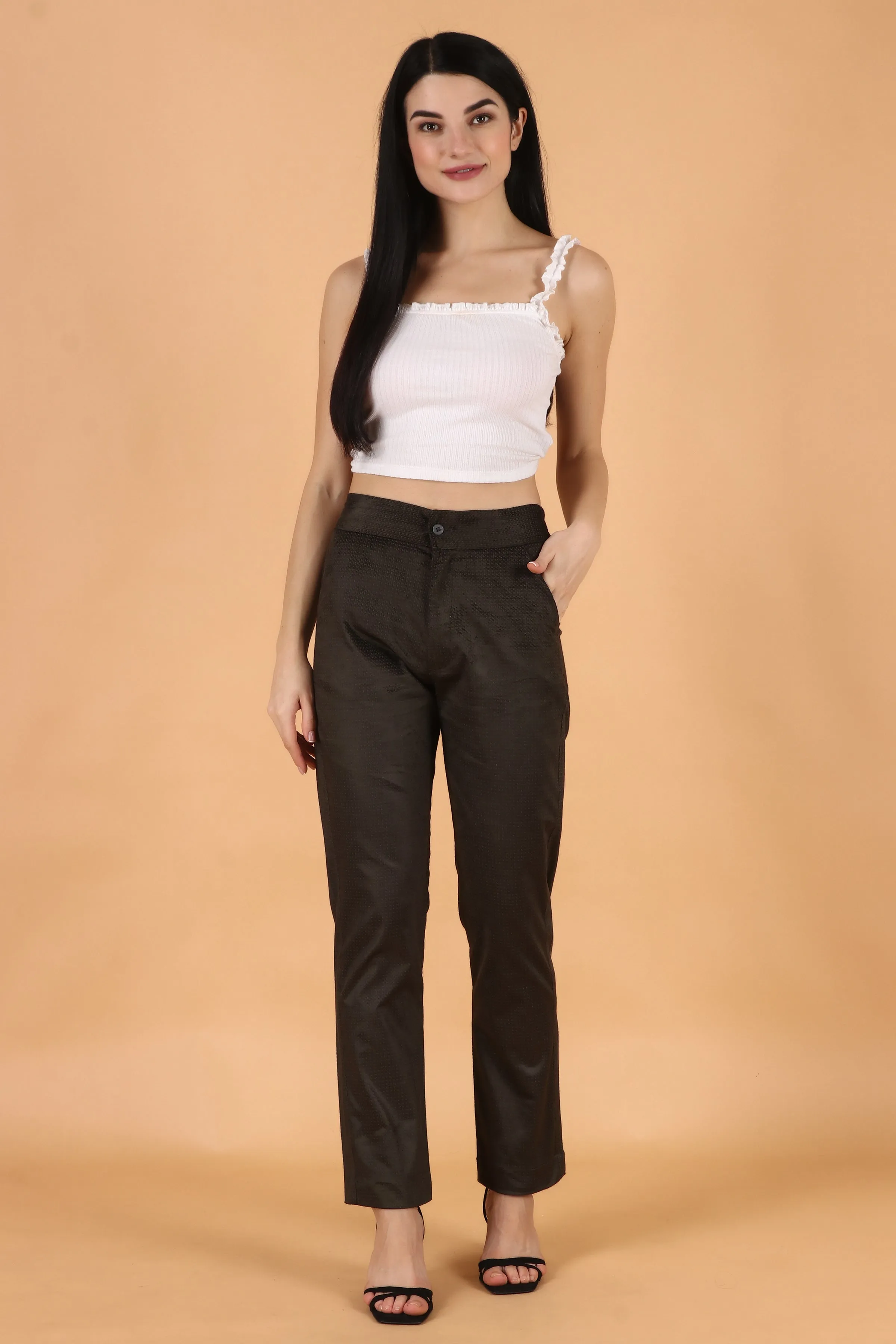 Corduroy Self-Textured Pants