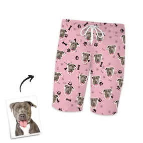 Custom Dog Face On Short Sleeved And Pants With Face Paw Bone Pajamas