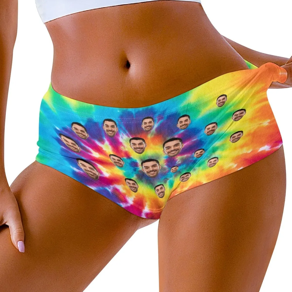 Custom Face Tie-dye Women Sexy Short Pants Comfortable Fashion Gym Sport Daily Shorts Bottom