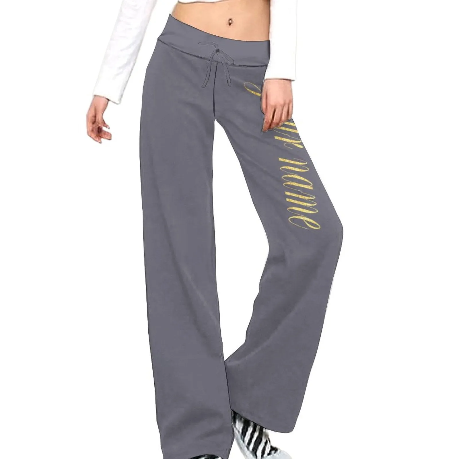 Custom Name Women's Straight-Leg Loose Comfy Drawstring Lounge Pants for Yoga Running Sporting