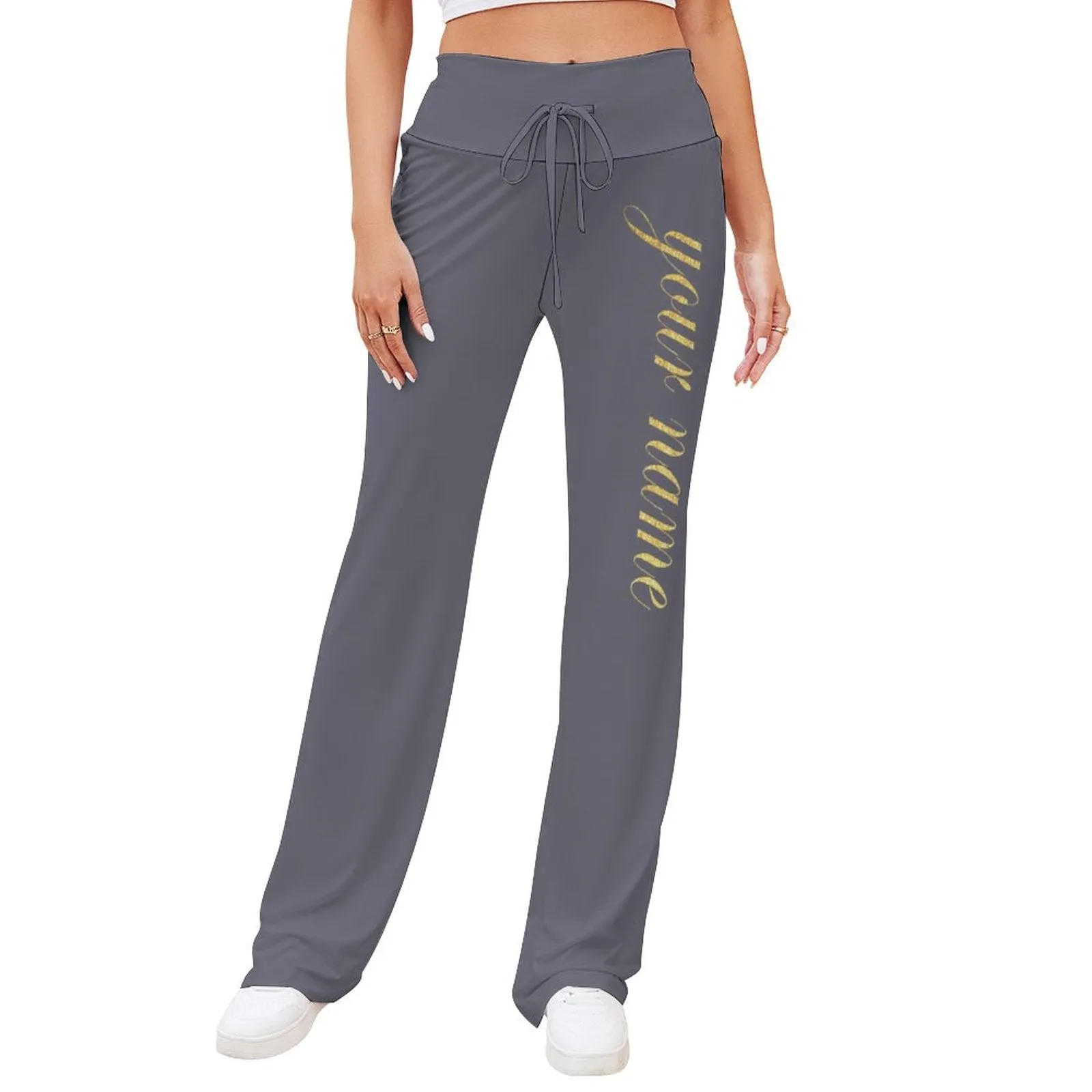 Custom Name Women's Straight-Leg Loose Comfy Drawstring Lounge Pants for Yoga Running Sporting