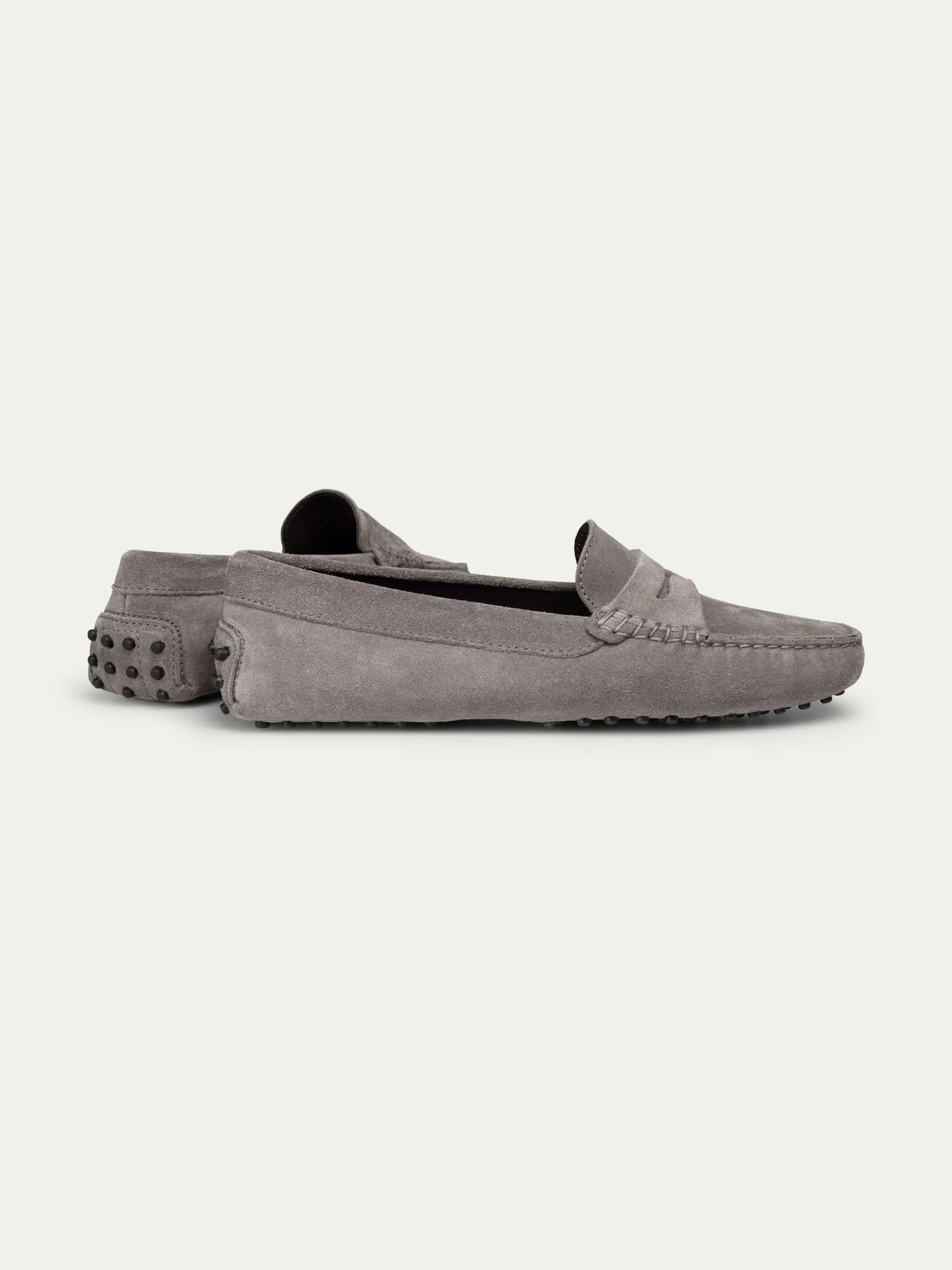 Dark Grey Suede Driving Shoes