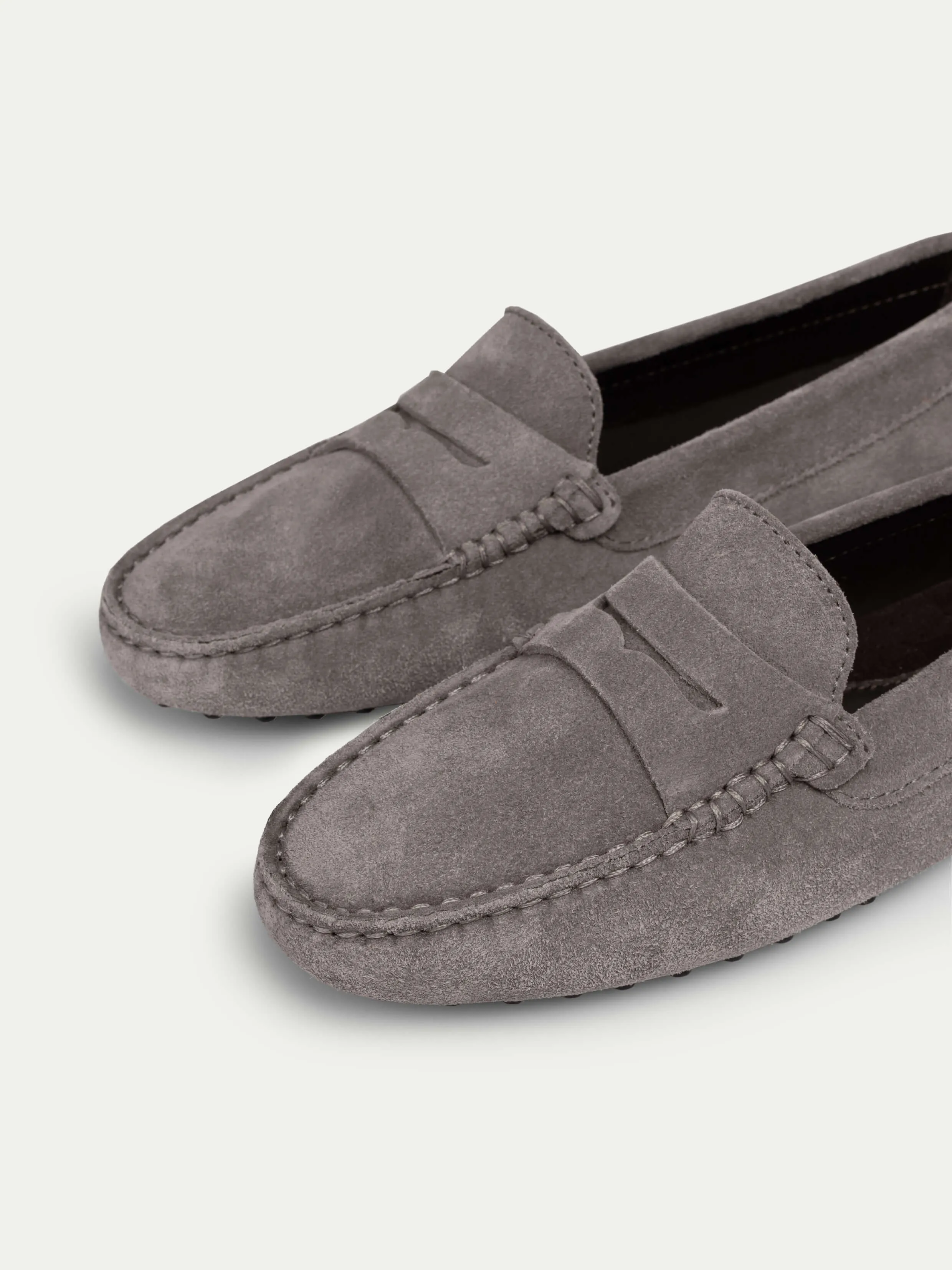 Dark Grey Suede Driving Shoes