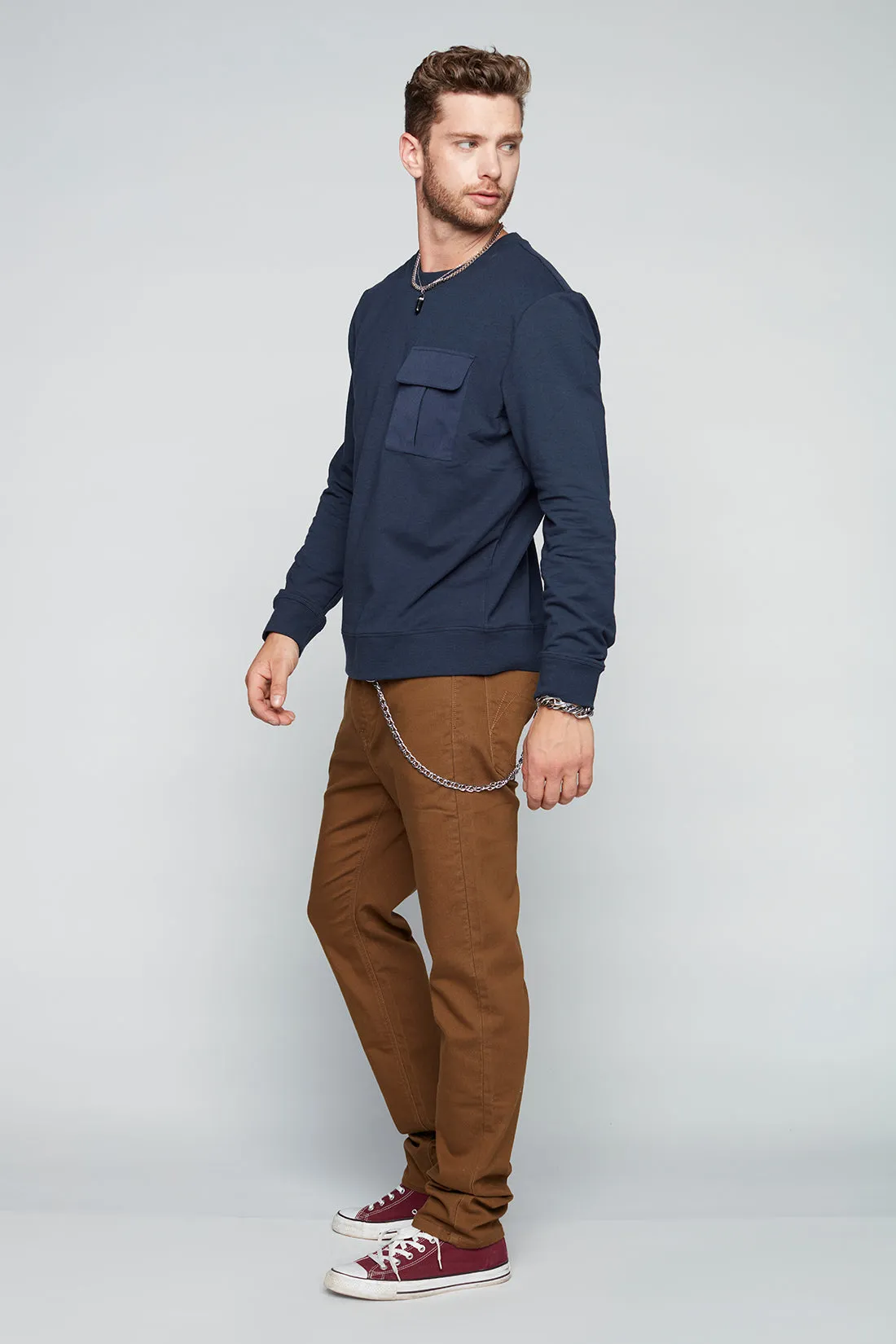 Deluxe 5 Pocket Straight Fit French Terry - Tobacco