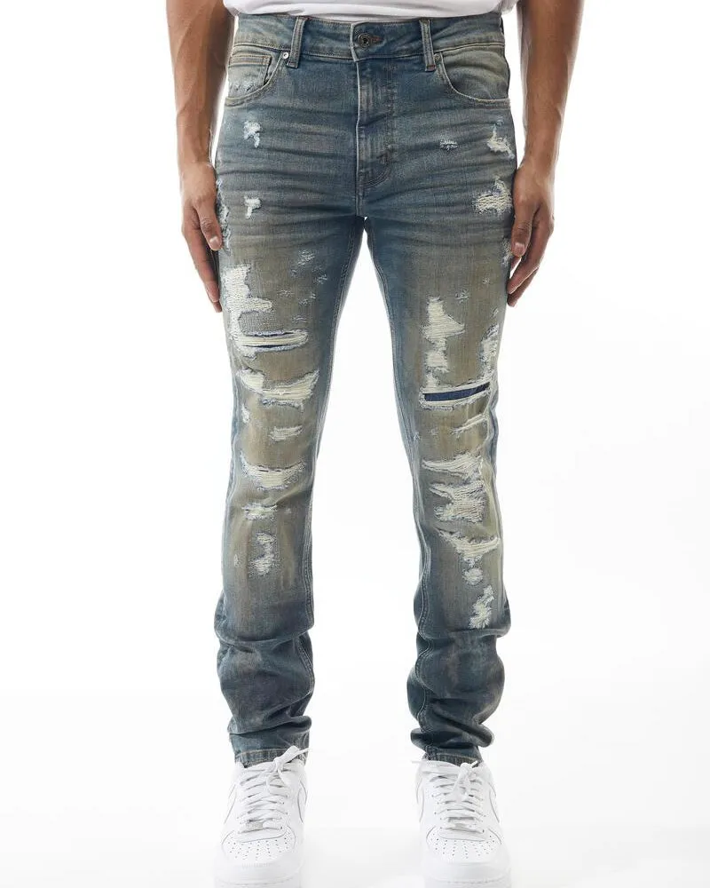 Distressed Washed Denim Jean