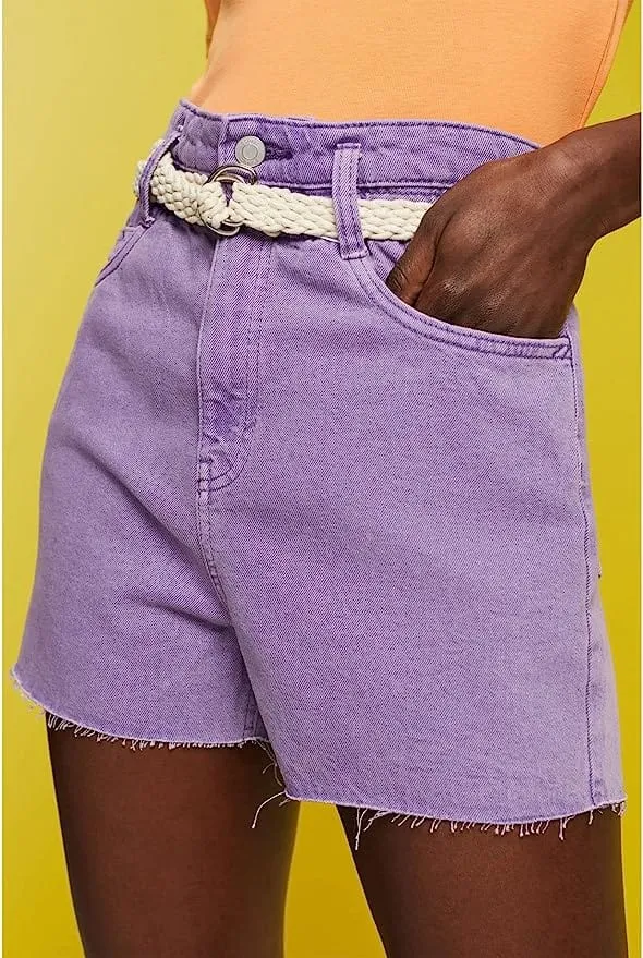 ESPRIT Shorts Cut-Off Denim Purple - 033CC1C301