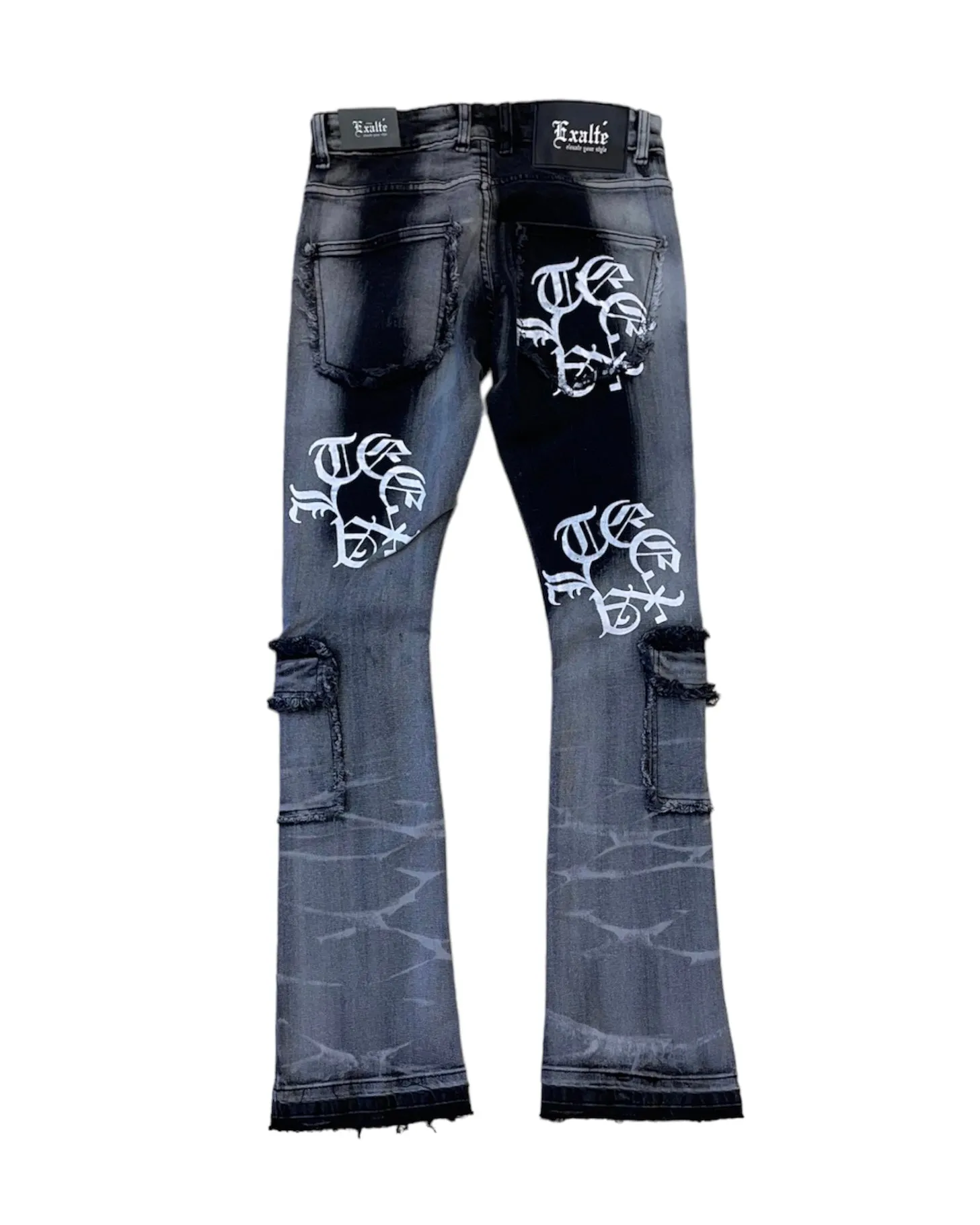 Exalted Paint Heavy Wash Stacked Jeans for Men - Stylish, Comfortable, and Trendy Denim