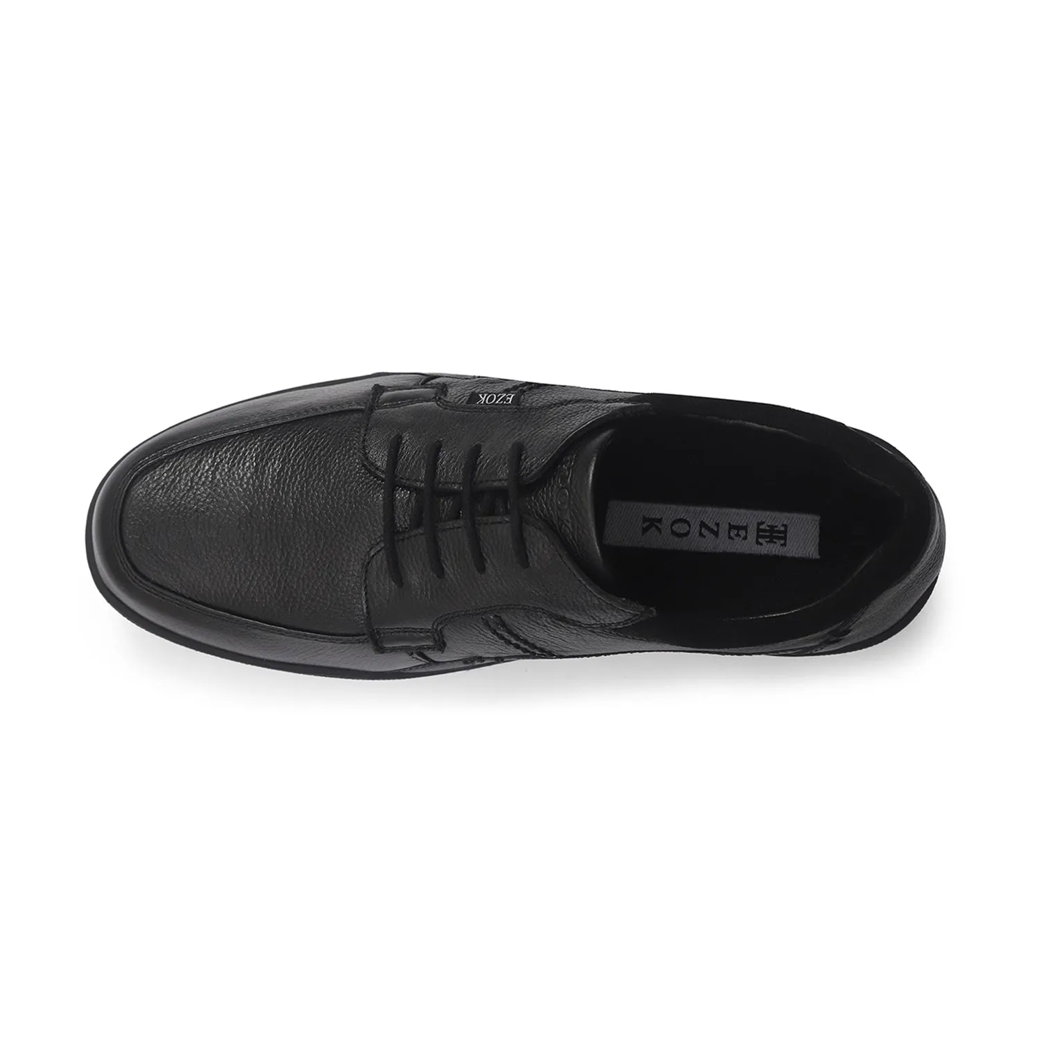 Ezok Black Outdoor Lace-Up Leather Shoes