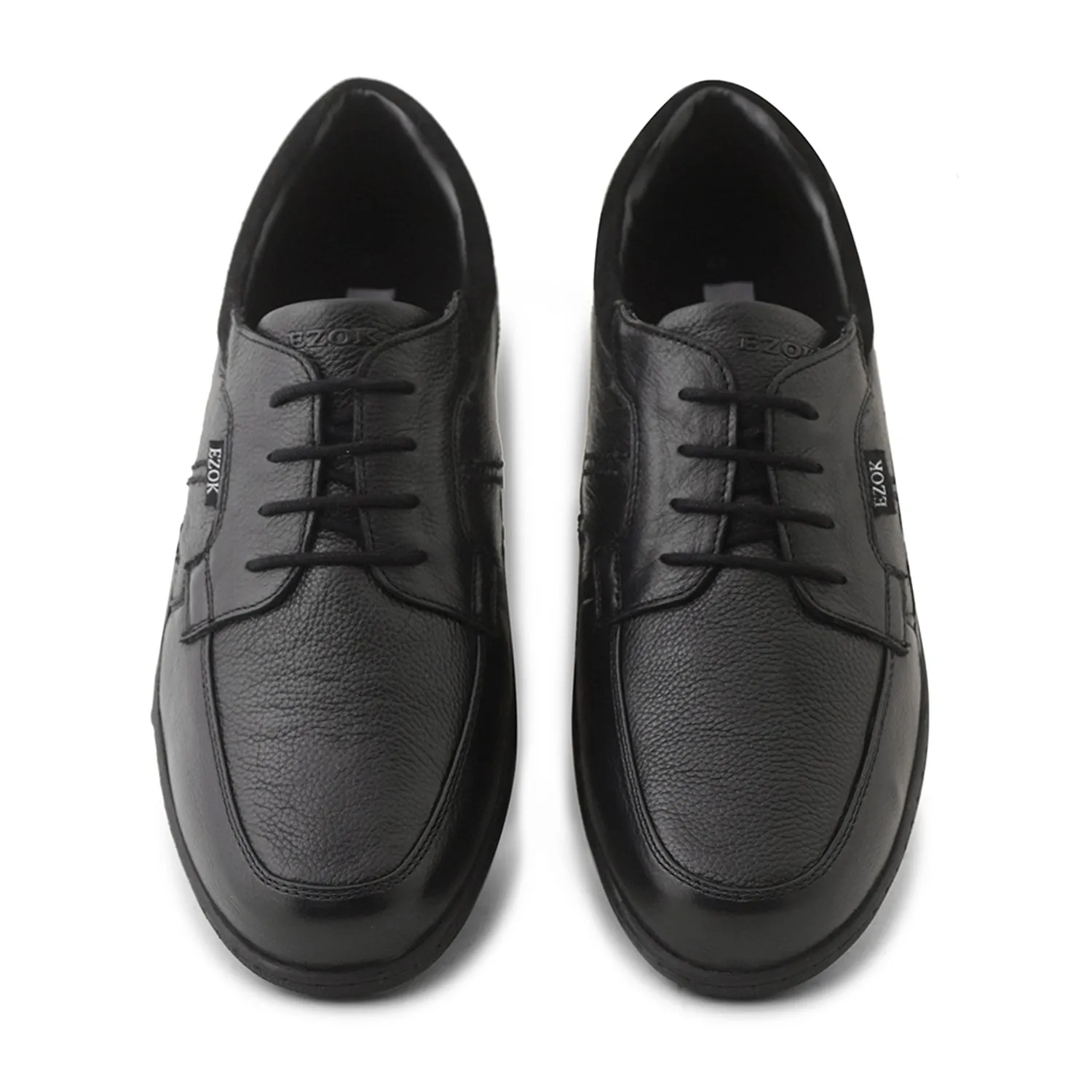 Ezok Black Outdoor Lace-Up Leather Shoes