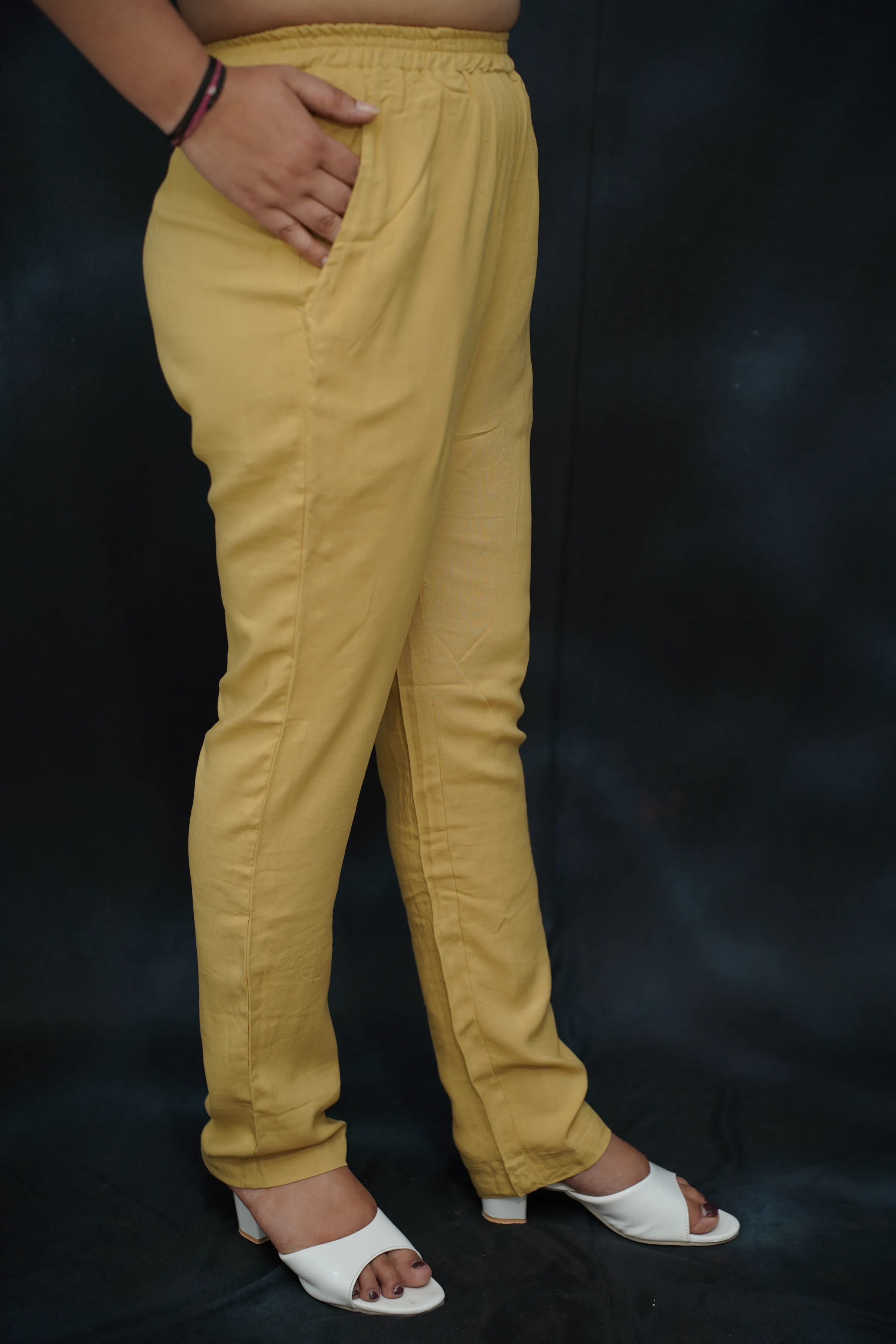 French Beige Rayon Kurti Pant