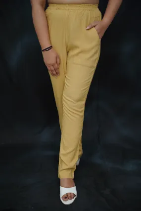 French Beige Rayon Kurti Pant