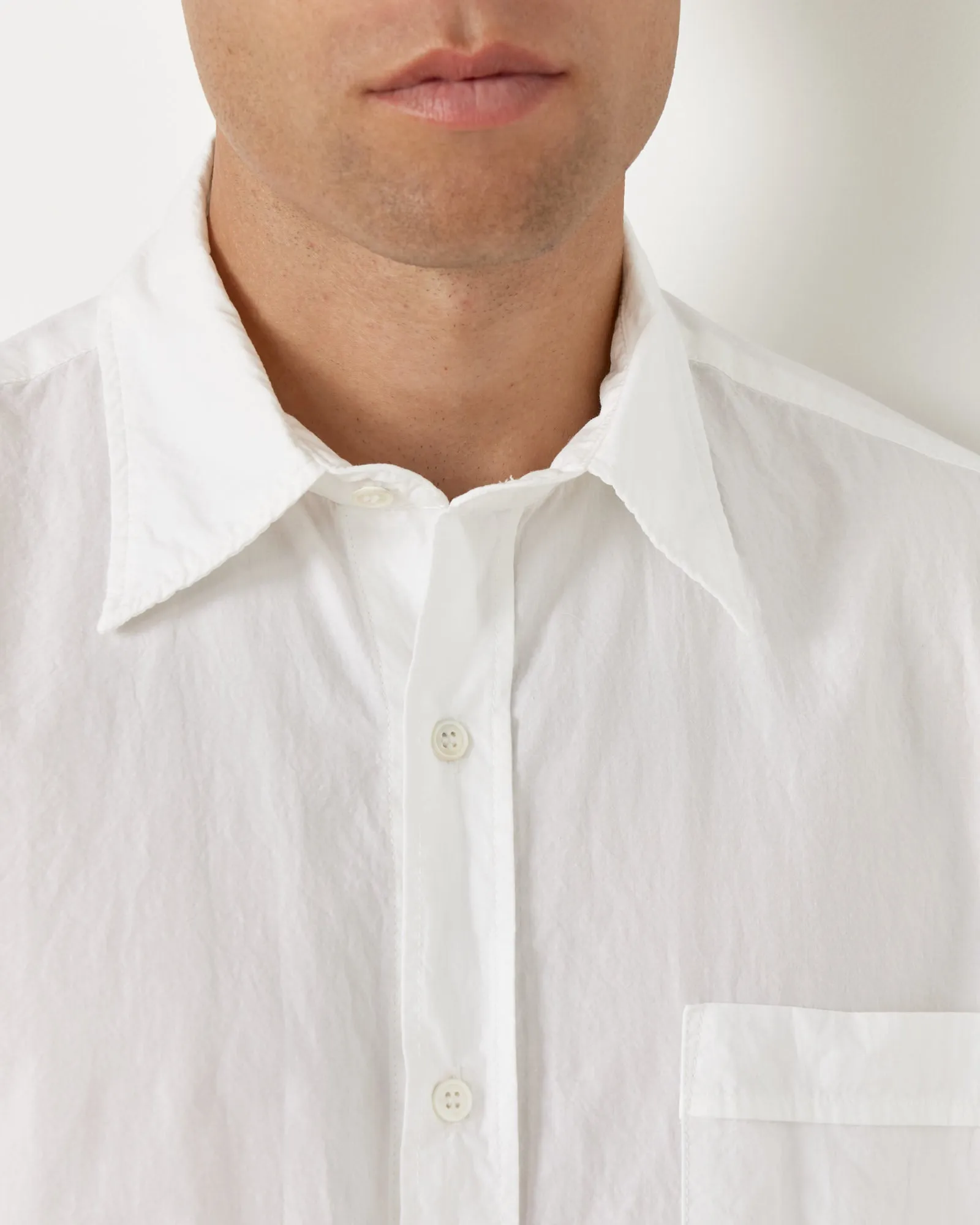 Gio Shirt in Crushed Cotton White