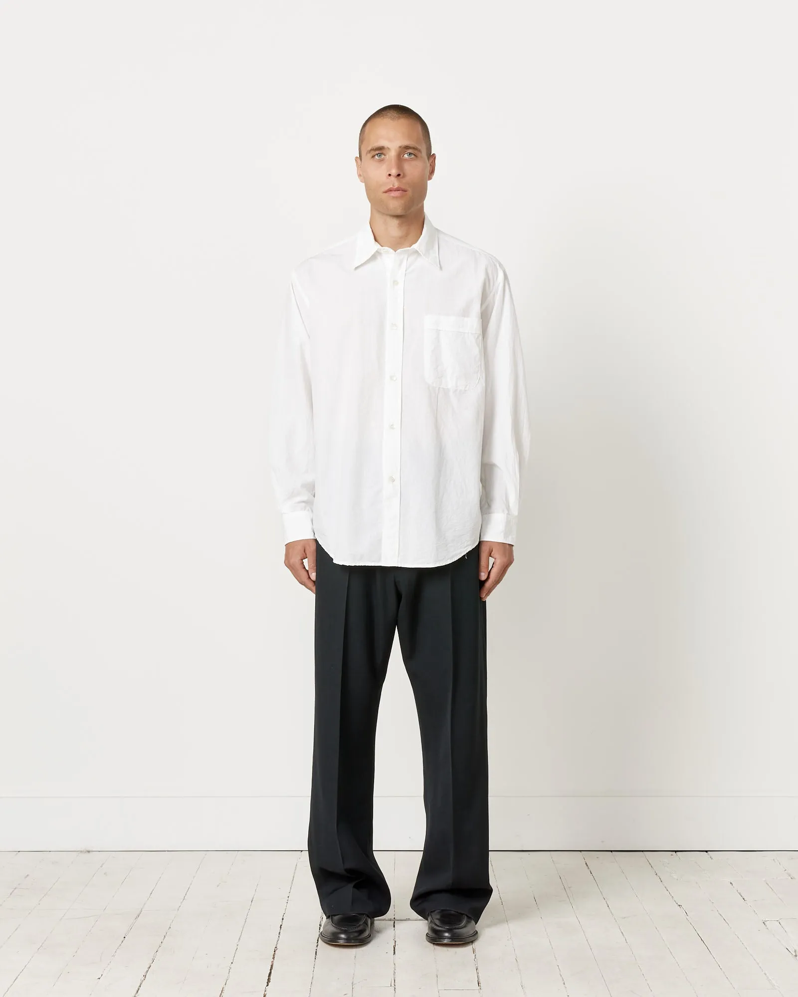 Gio Shirt in Crushed Cotton White