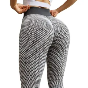 Grid Tights Yoga Pants Women Seamless High Waist Leggings Breathable Gym Fitness Push Up Clothing Girl Yoga Pant