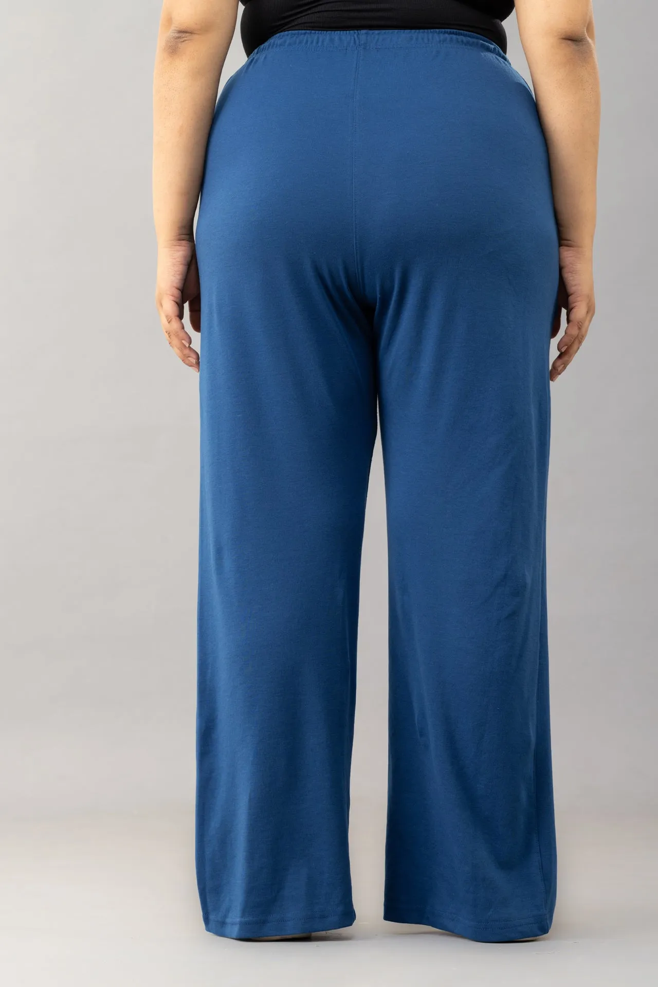 High Rise Cotton Straight Denim Trackpants(Available in Plus Size)