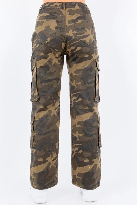 High Waist Multi Pockets Cargo Pants