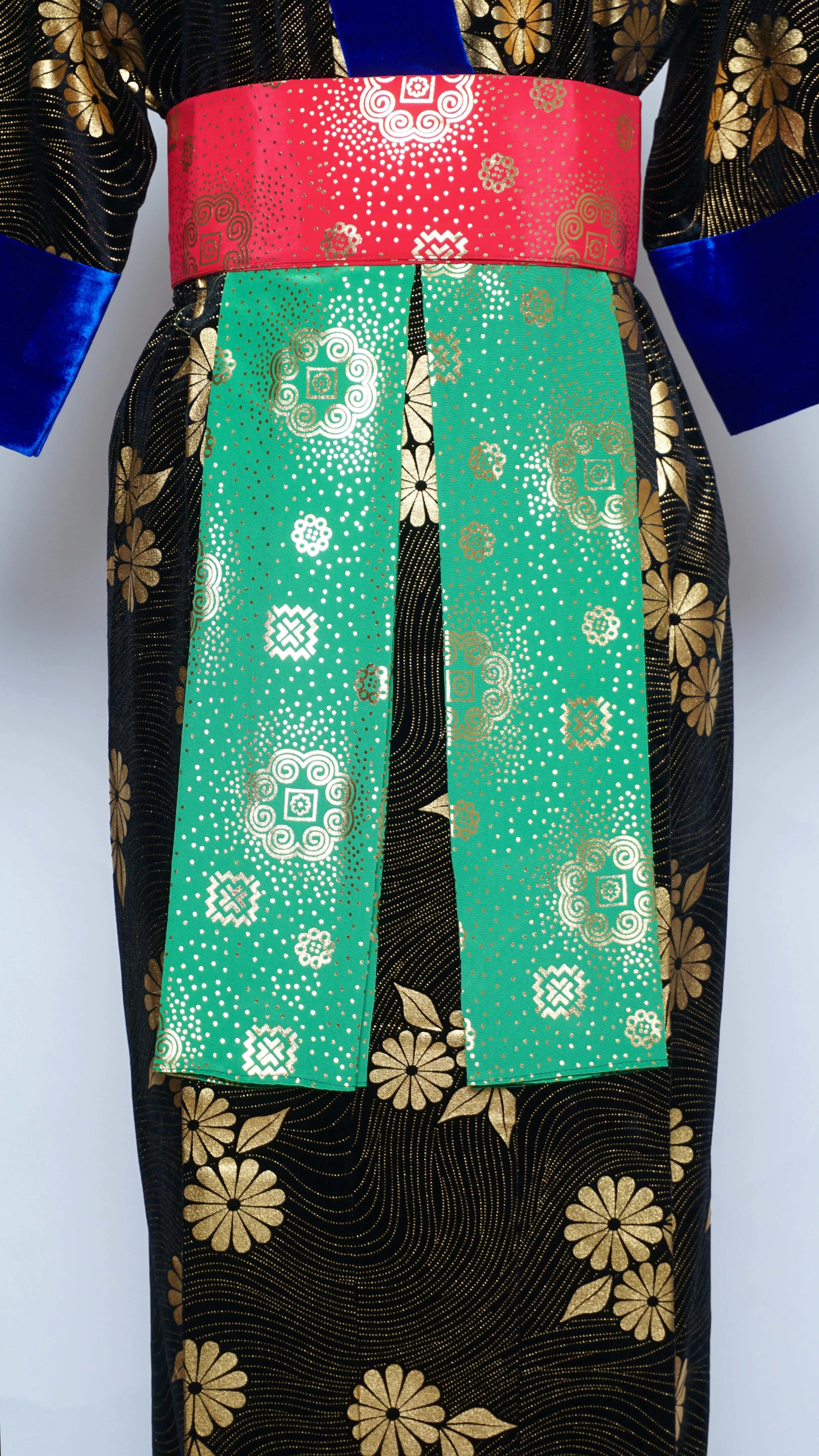 Hmong Xeev Gold Floral Velvet