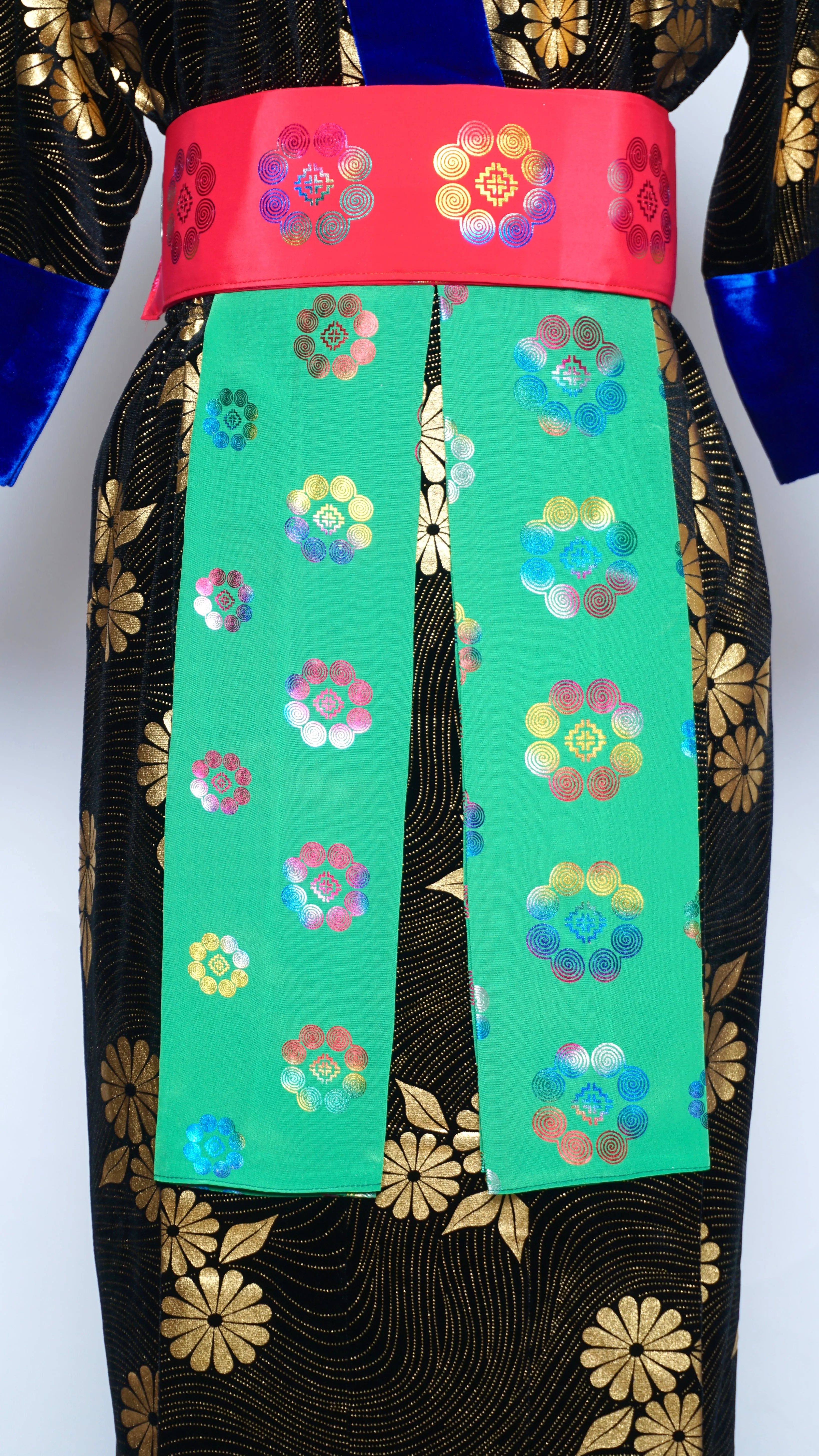 Hmong Xeev Gold Floral Velvet