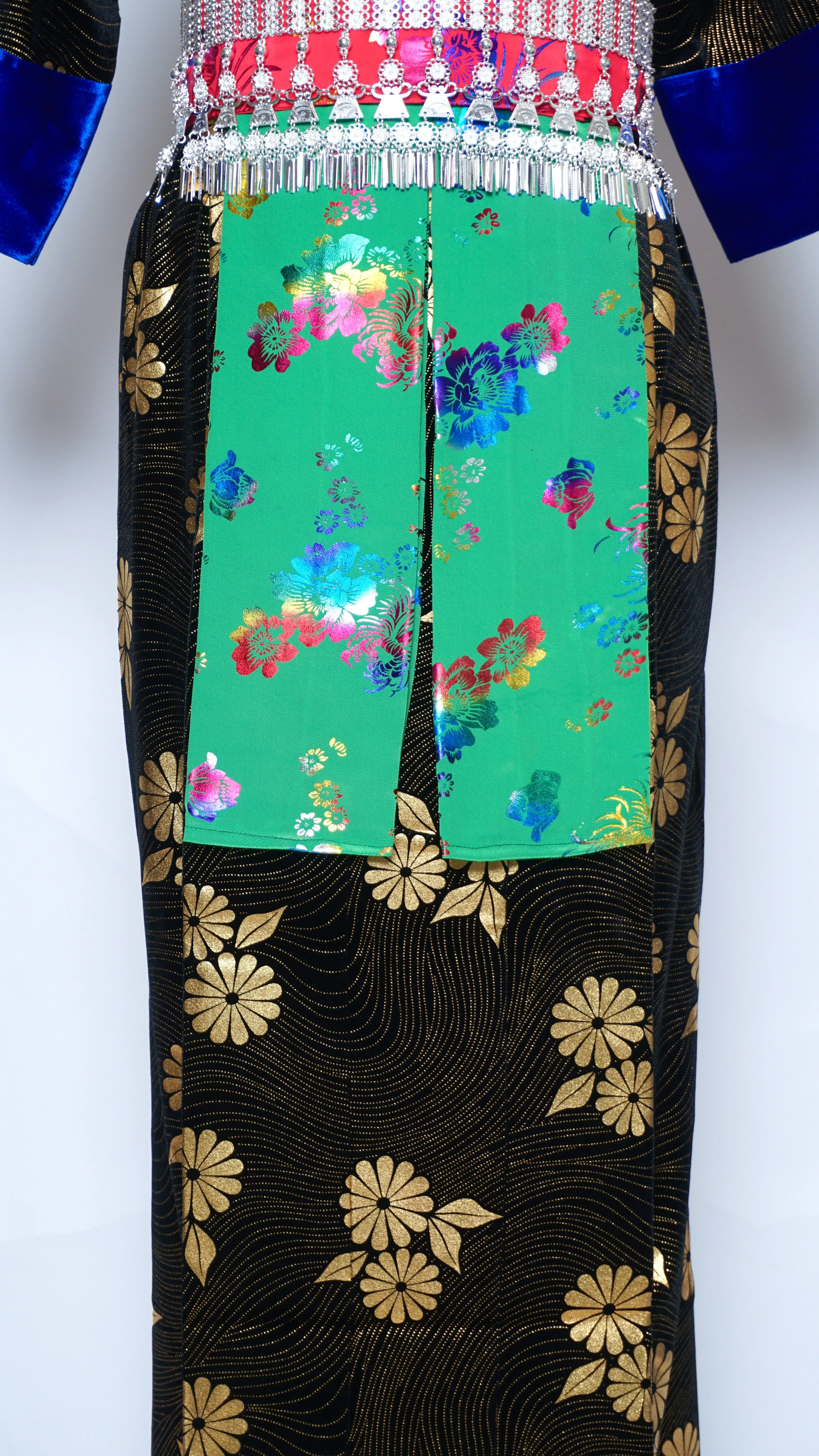 Hmong Xeev Gold Floral Velvet