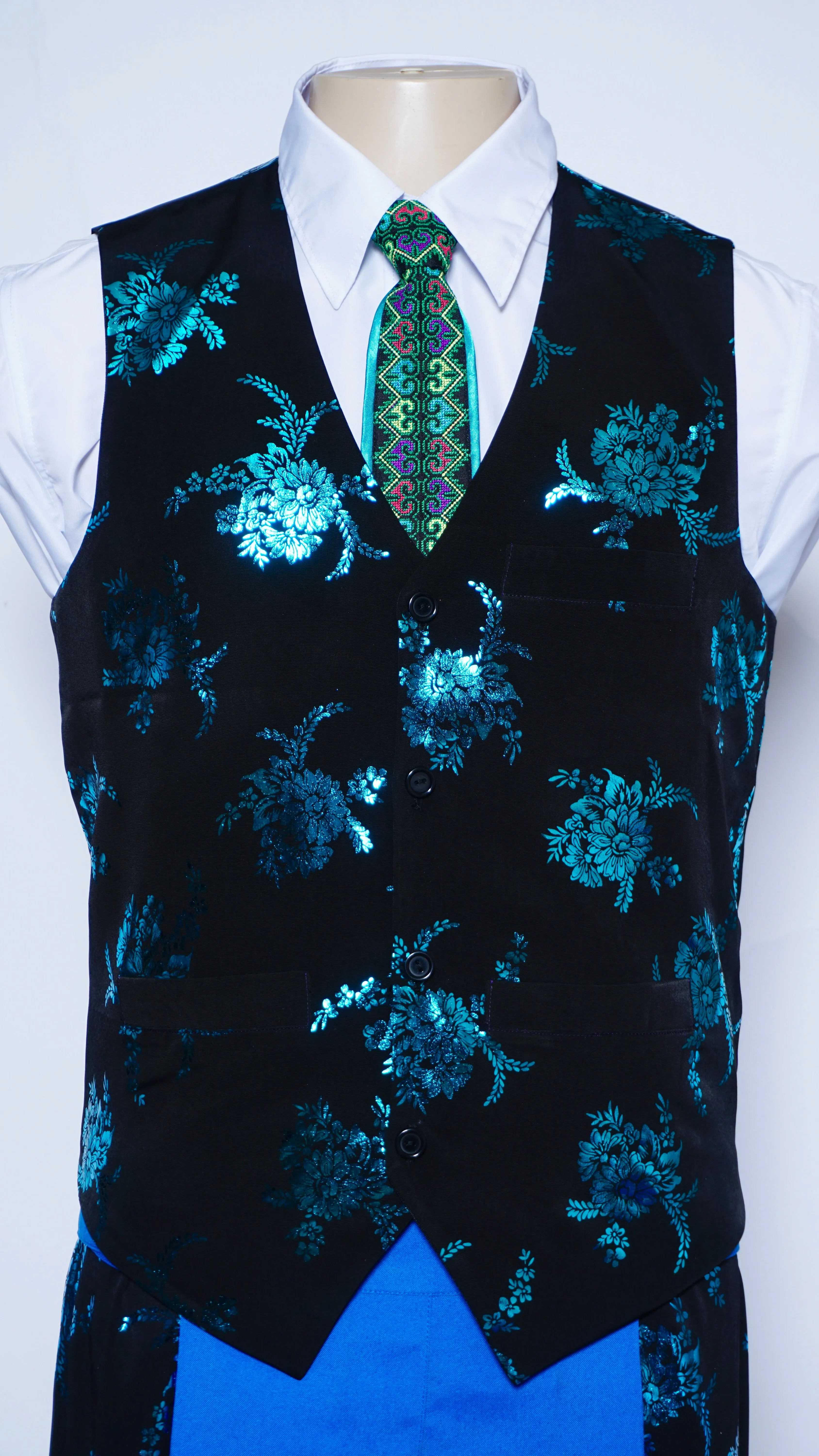 Light Blue Traditional Floral